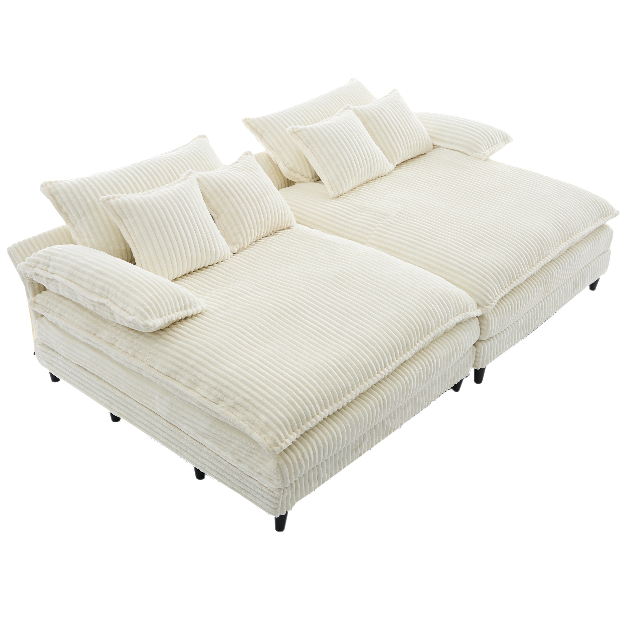 SINOFURN SYA020263BL 109.5-in Modern Beige 2 -seater Reclining Sectional