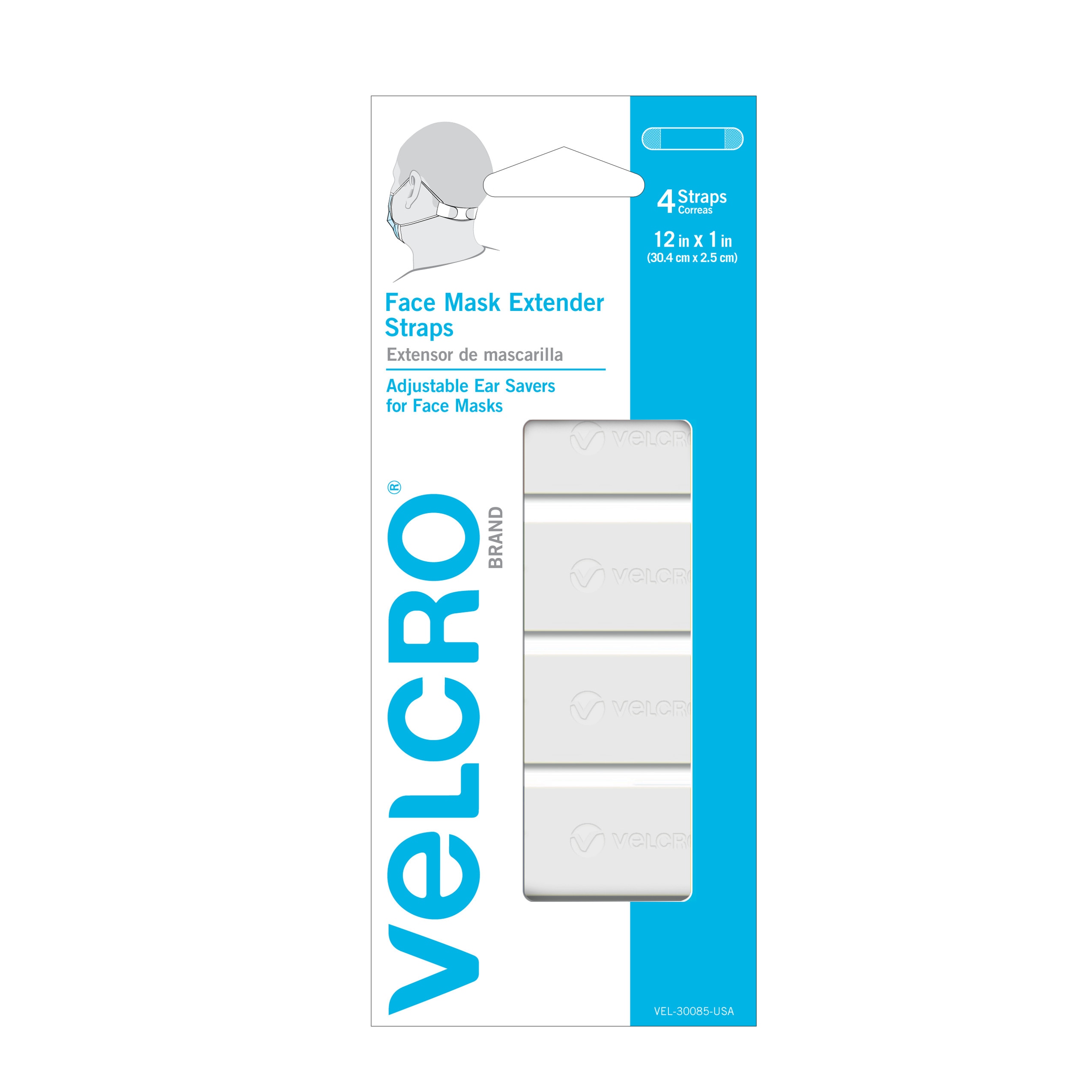 Velcro(r) Brand Fastener Brand Mask Extender 4/Pkg-Black