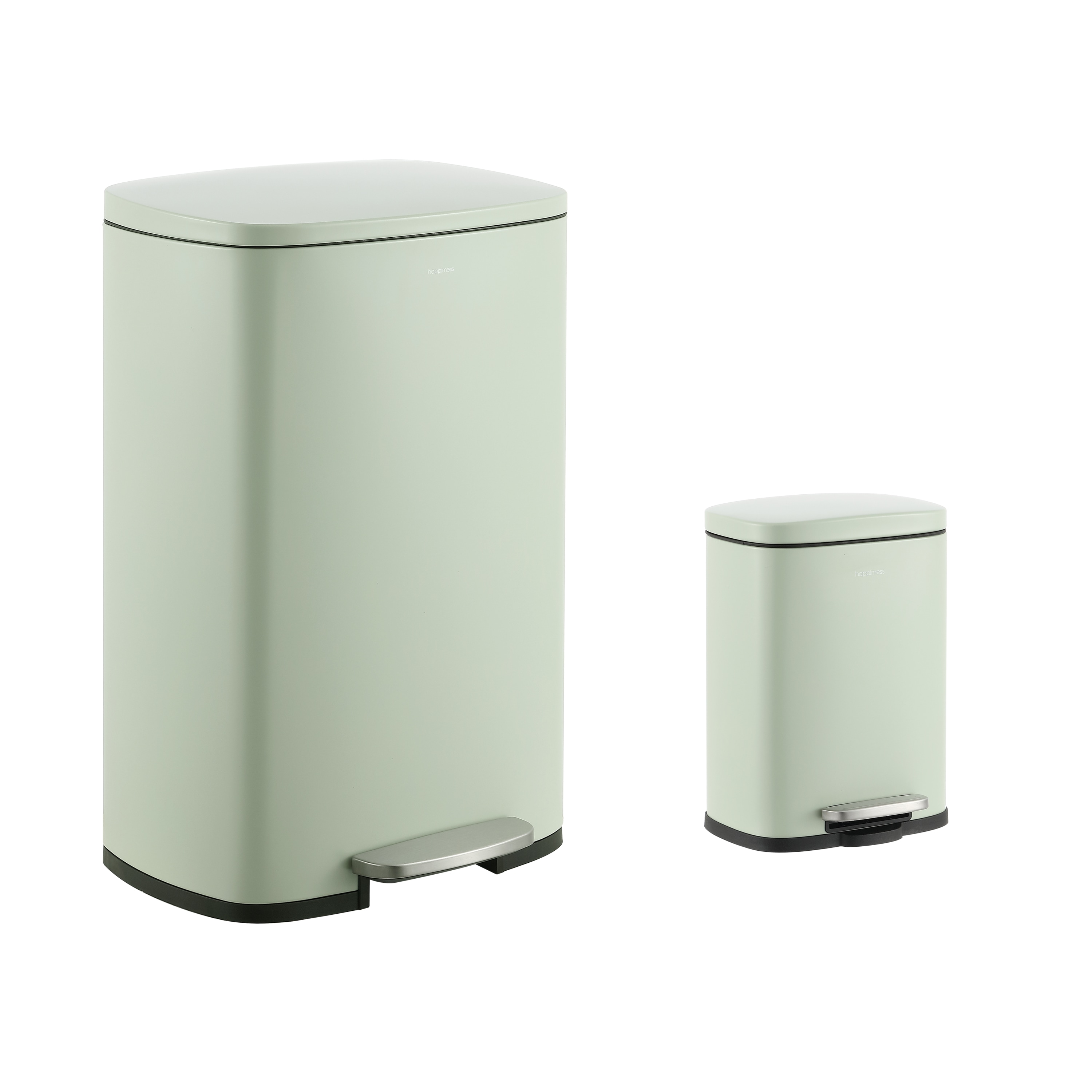 happimess HPM1006E 13.2 Gallon Pistachio Gelato Metal Indoor Kitchen Step Trash Can