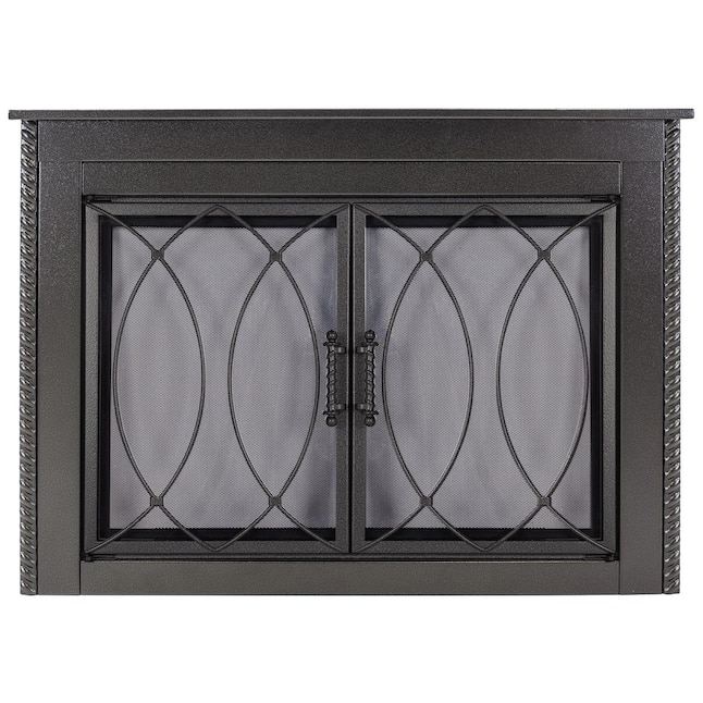 Doe mee biologie dictator Pleasant Hearth Amhearst Hammered Black Large Cabinet-style Fireplace Doors  with Smoke Tempered Glass in the Fireplace Doors department at Lowes.com
