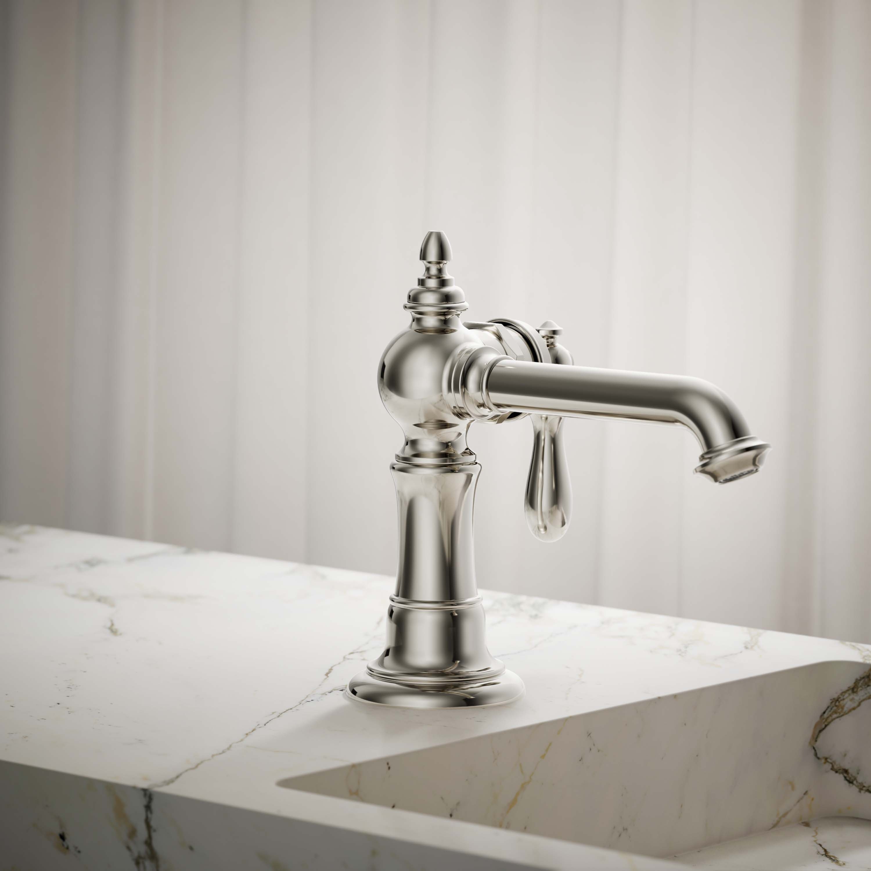 Kohler Artifacts Vibrant Polished Nickel Single Hole 1 Handle Watersense Bathroom Sink Faucet 6486