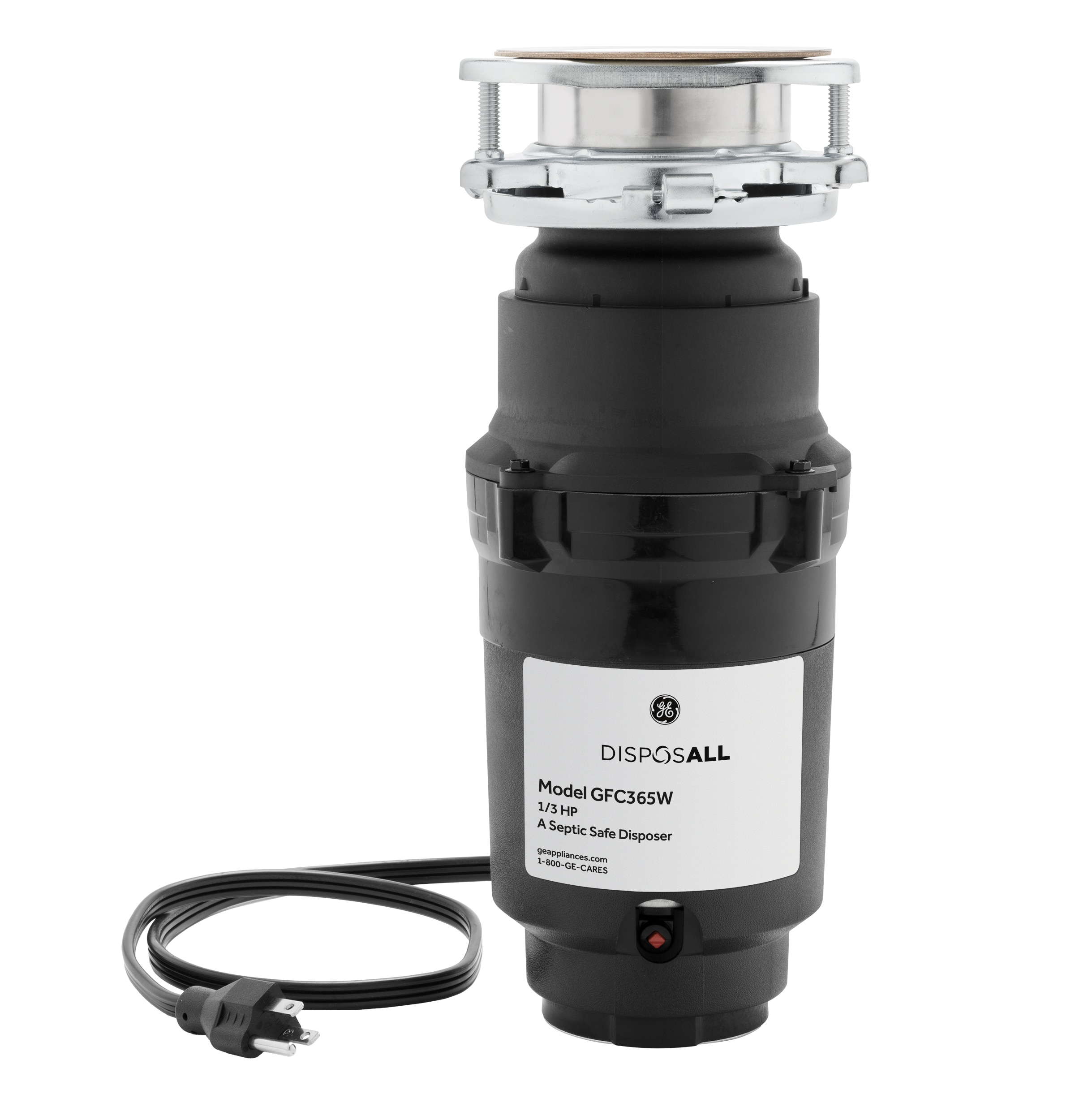 GE GFC365W Continuous feed 1/3-HP Septic Safe Corded Garbage Disposal