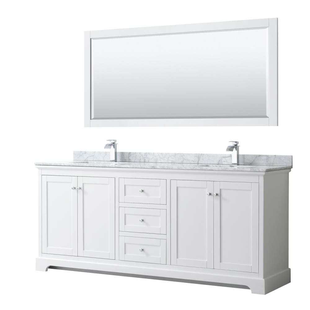 Wyndham Collection Avery 80-in White Undermount Double Sink Bathroom ...