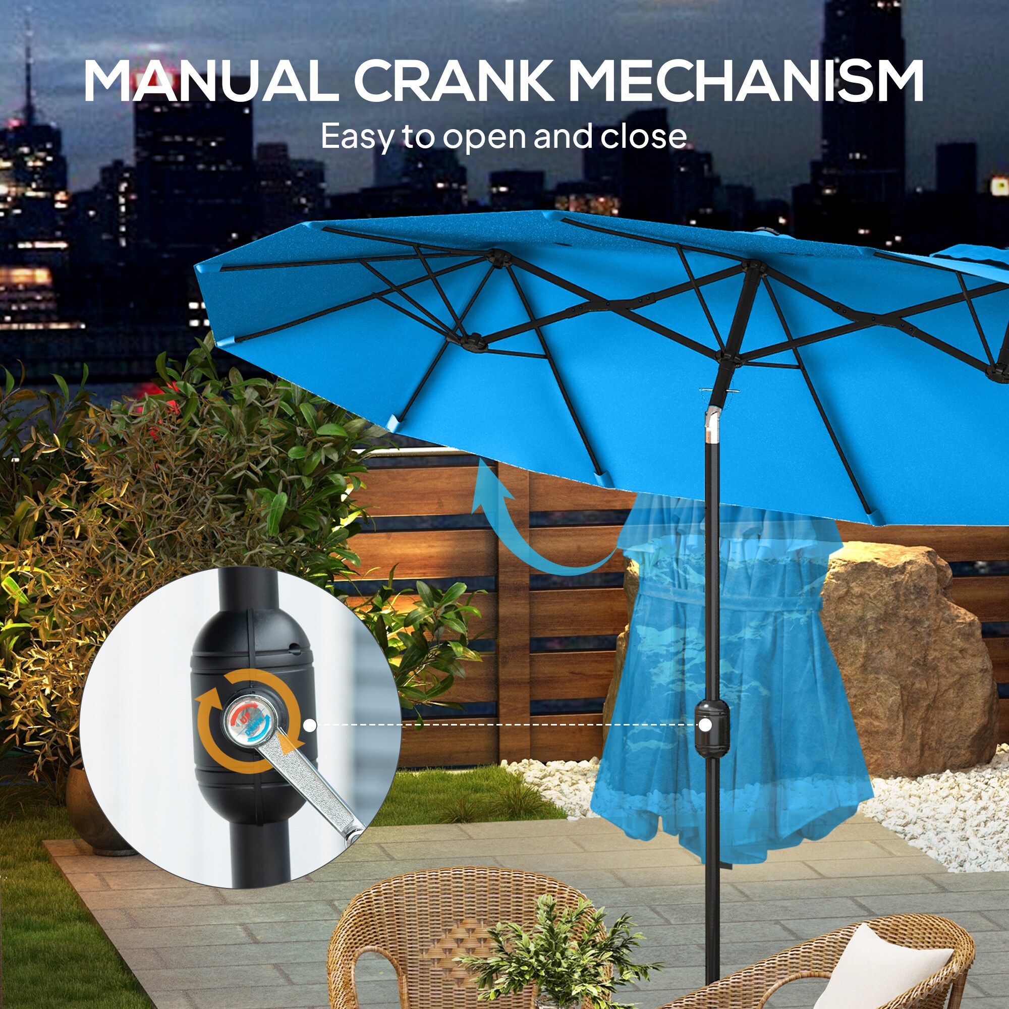 Outsunny 84D-217V00BU Umbrellas-2 - View #6