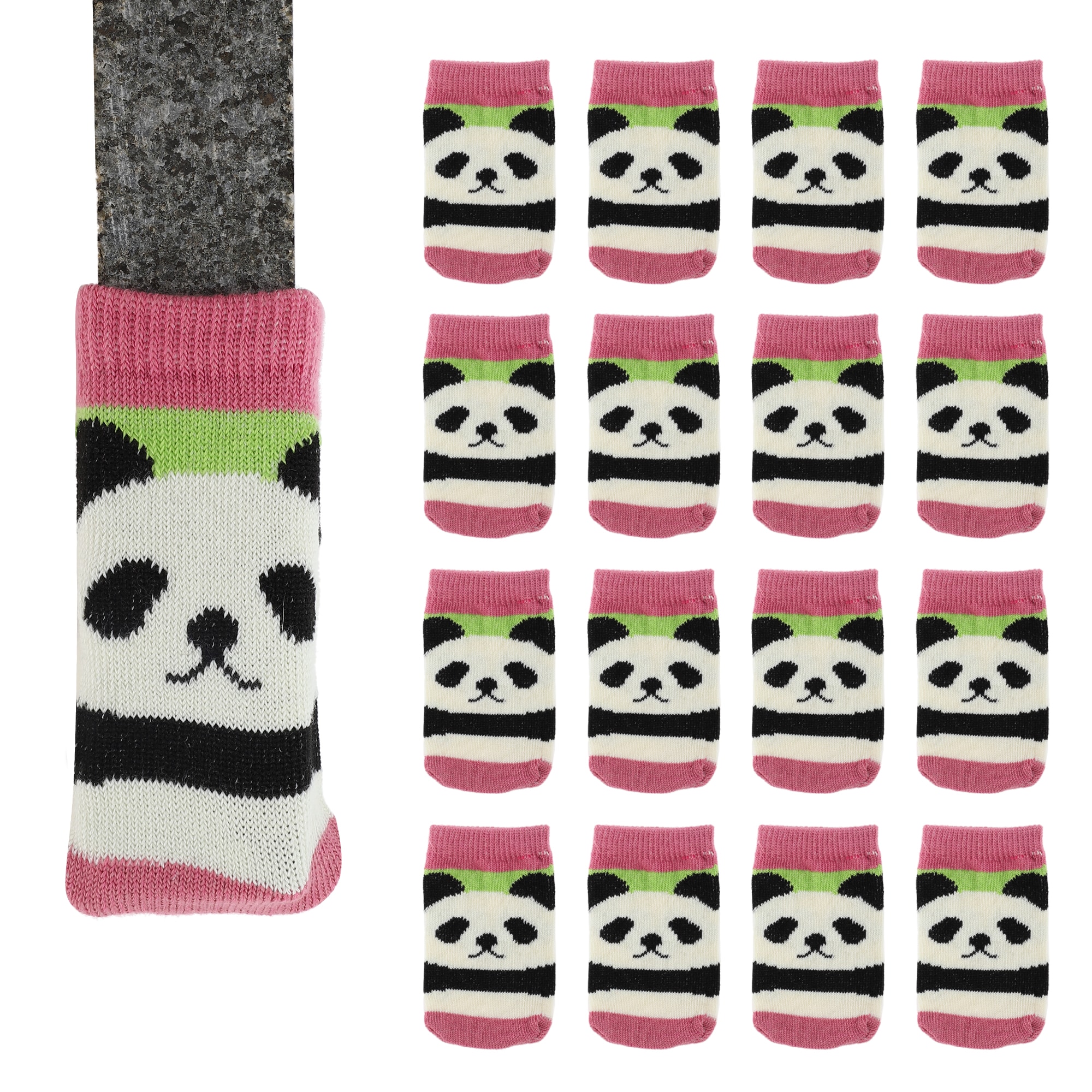 Unique Bargains - 16pcs Chair Leg Covers Floor Protectors Chair Covers Caps Panda Pattern Chair L...