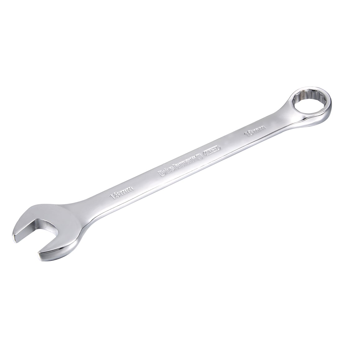 Unique Bargains Metric 18mm 12-Point Box Open End Combination Wrench Chrome Finish Cr-V #S25112800UX8206