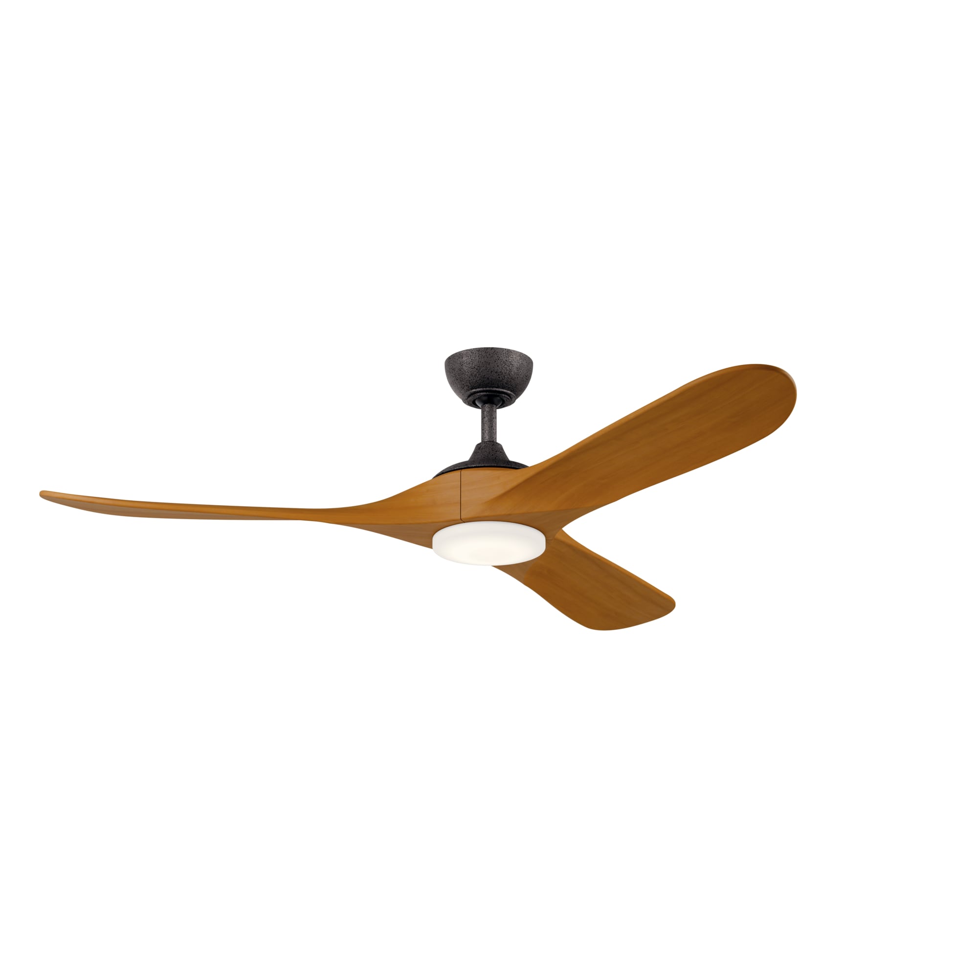 Kichler 310560AVI Mylo 60-in Color-Changing Integrated LED Outdoor Anvil Iron with Honey Maple Blades Ceiling Fan With Light - Remote Included ( 3 -Blade )