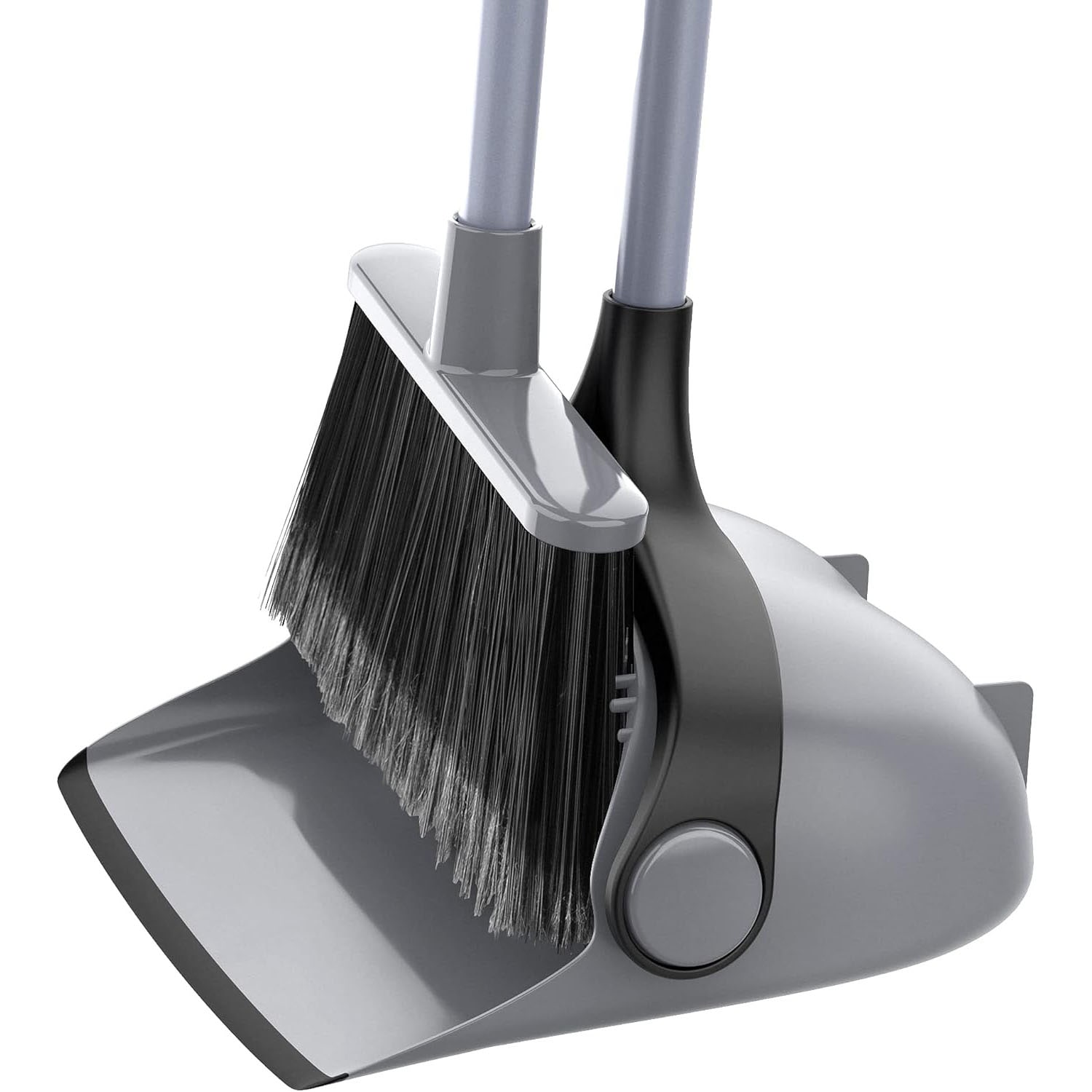 Etokfoks  Broom and Dustpan Set 52 in Long Adjustable Handle Combo with Angled Dense Bristles Dustpan Teeth and Lightweight Floor Cleaning