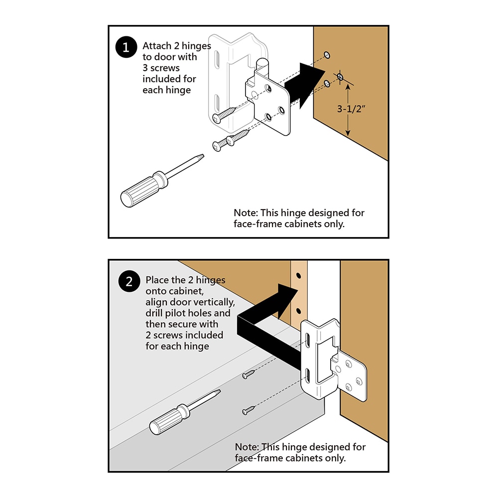 RELIABILT 200-Degree 1/2-in Overlay 1/2-in Inset Semi-wrap Surface 