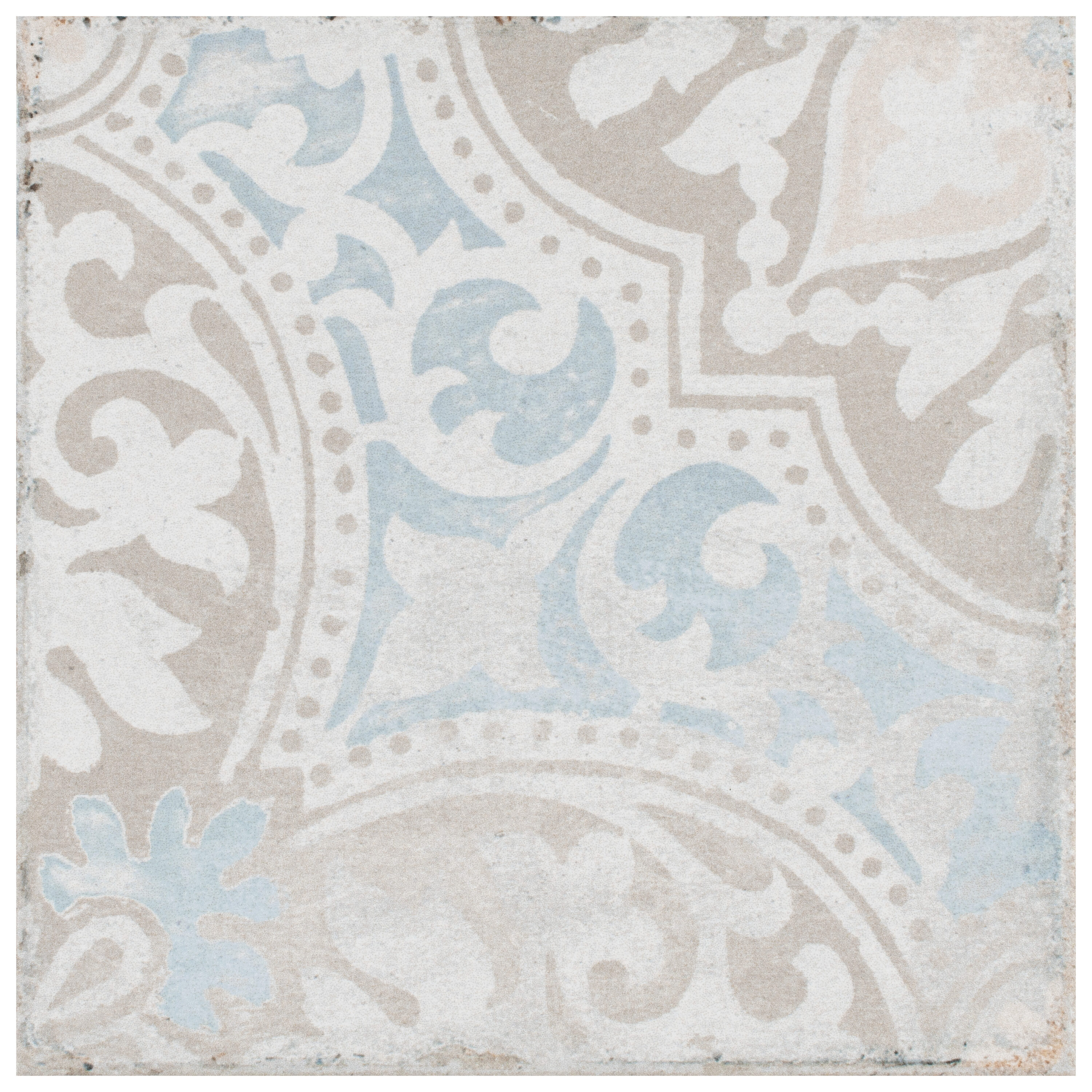 Affinity Tile S1FEO6BARDMT Sample - Barcelona Decor Montjuic 6-in x 6-in Matte Porcelain Encaustic Floor and Wall Tile