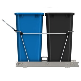 Door-mounted Hanging Waste Trash Bin Under Kitchen Sink,white Plastic  Wastebasket 20-35-50quart With Invisible Mounting Bracket 