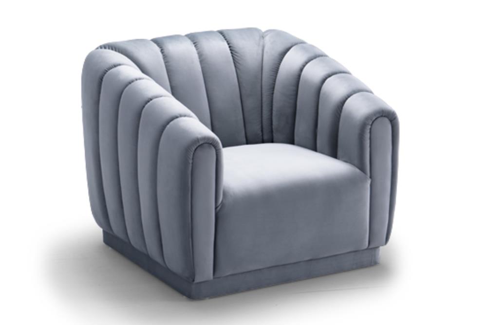 slate blue velvet chair