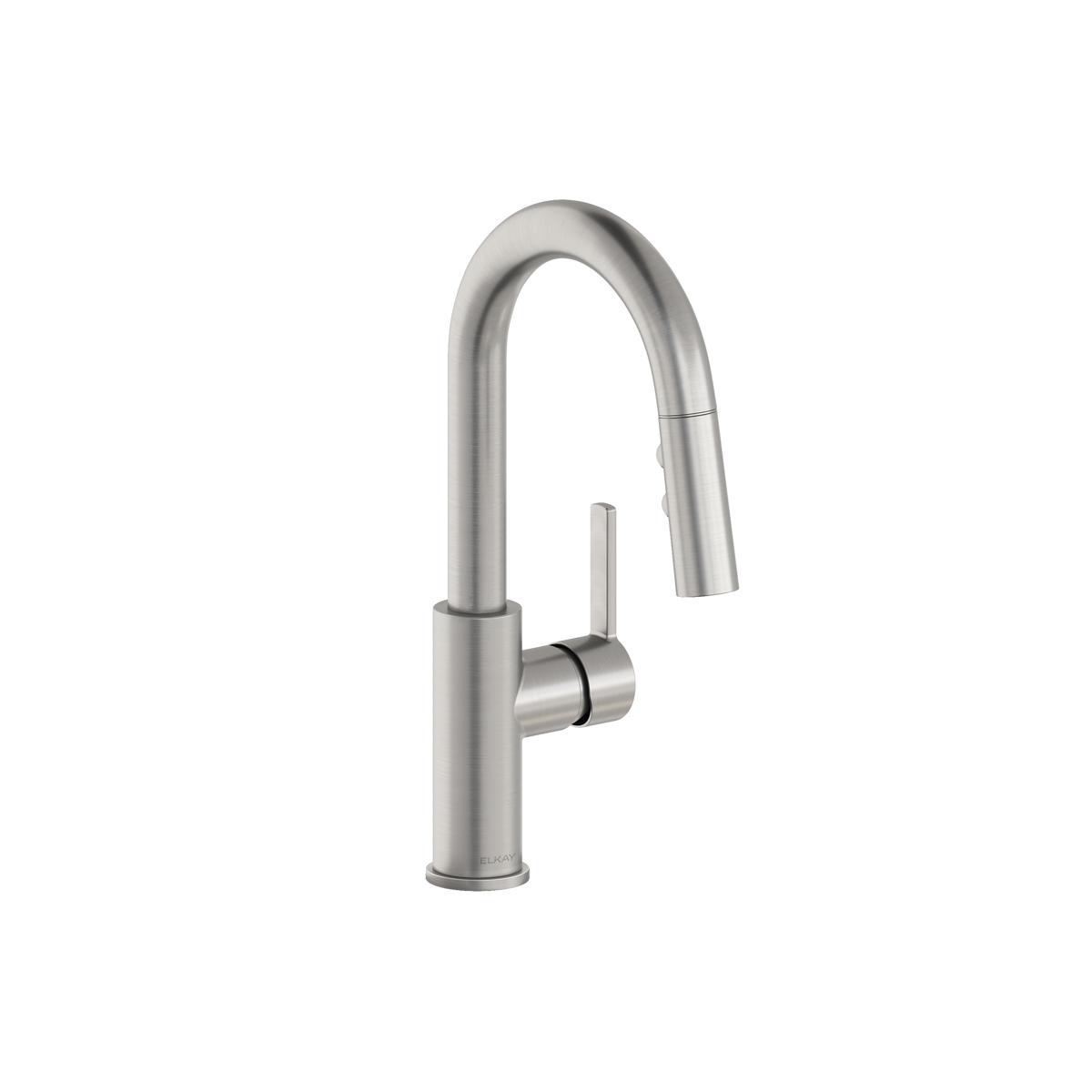 Elkay Avado Lustrous Steel Single Handle Pull-down Kitchen Faucet with ...