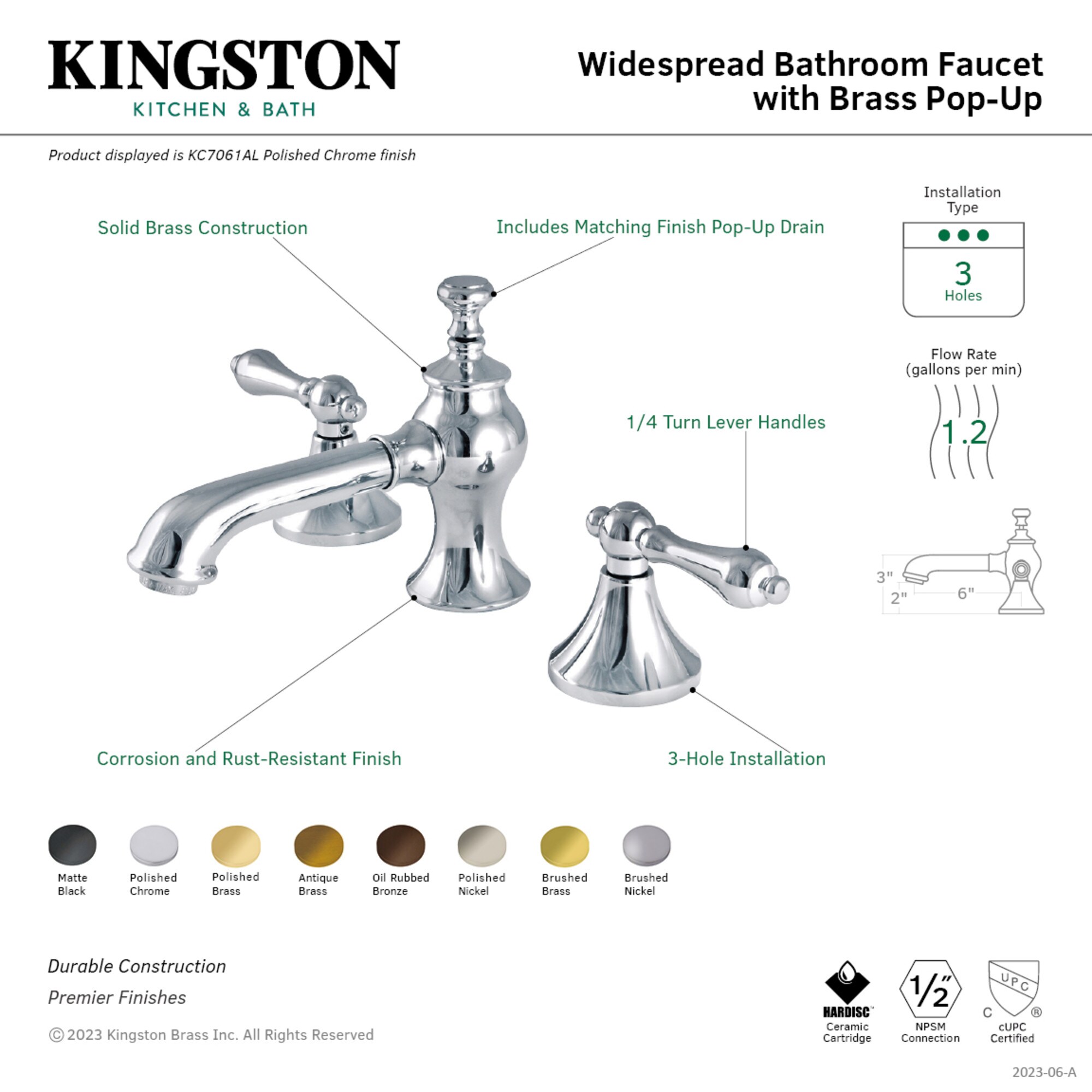 Kingston Brass WLKC7065AL Lavatory-Faucets - View #2