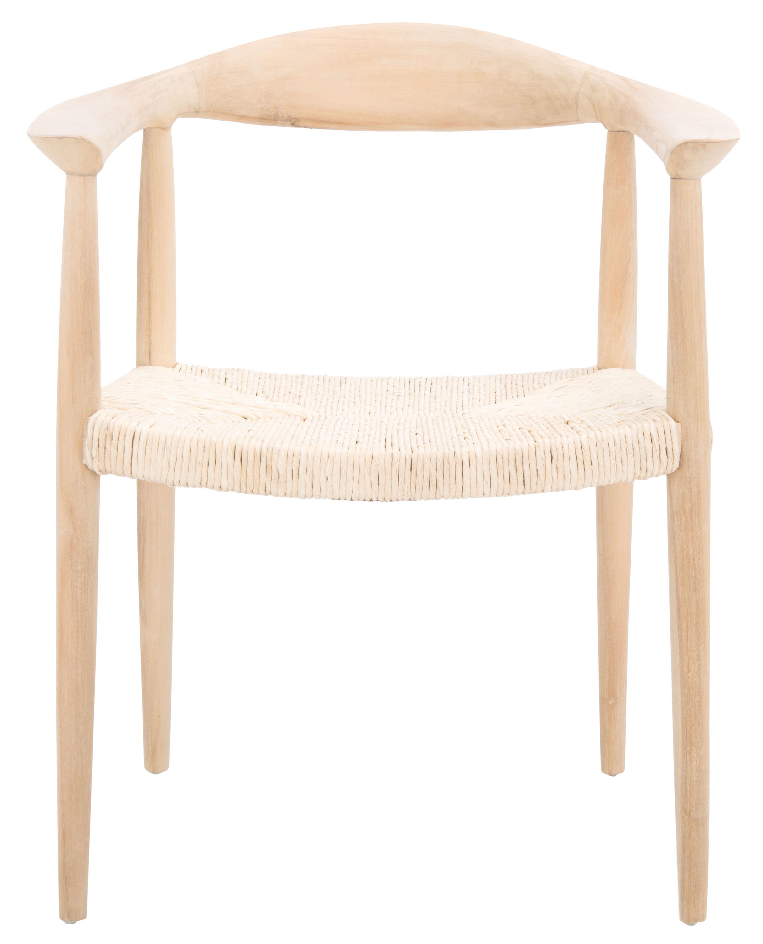 Mid-Century Teak and Twisted Rattan 33" Accent Chair