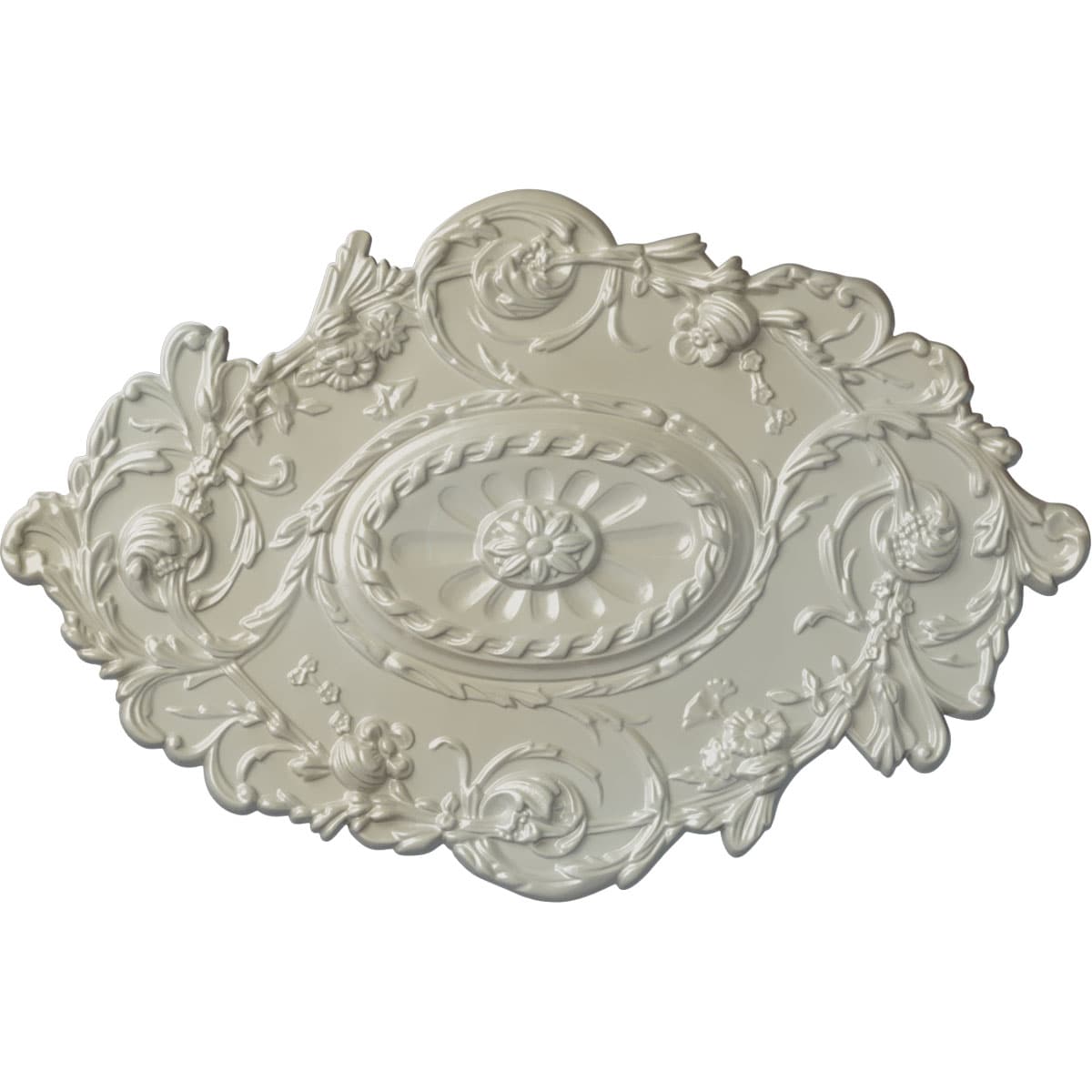 Ekena Millwork CM30SGFBS Strasbourg 20-in W x 30.5-in L Painted Flash Blue Polyurethane Whole Ceiling Medallion