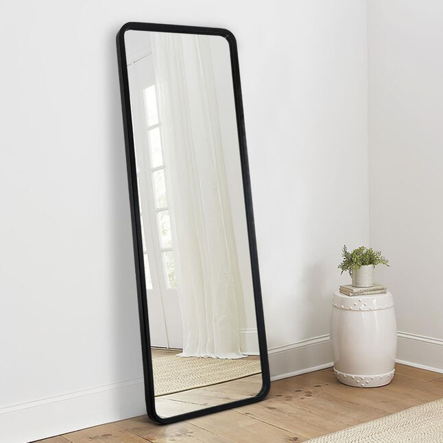 Black Framed Frameless Full Length, Large Standing Mirror Black Frame