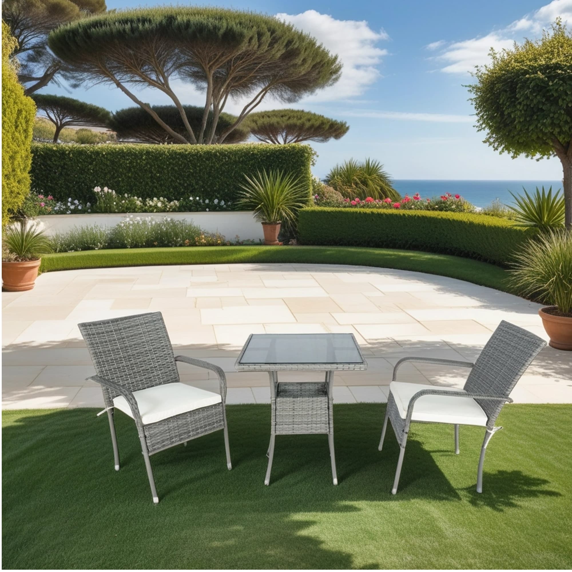 Moda Furnishings W329139223 3 -Piece Patio Conversation Set