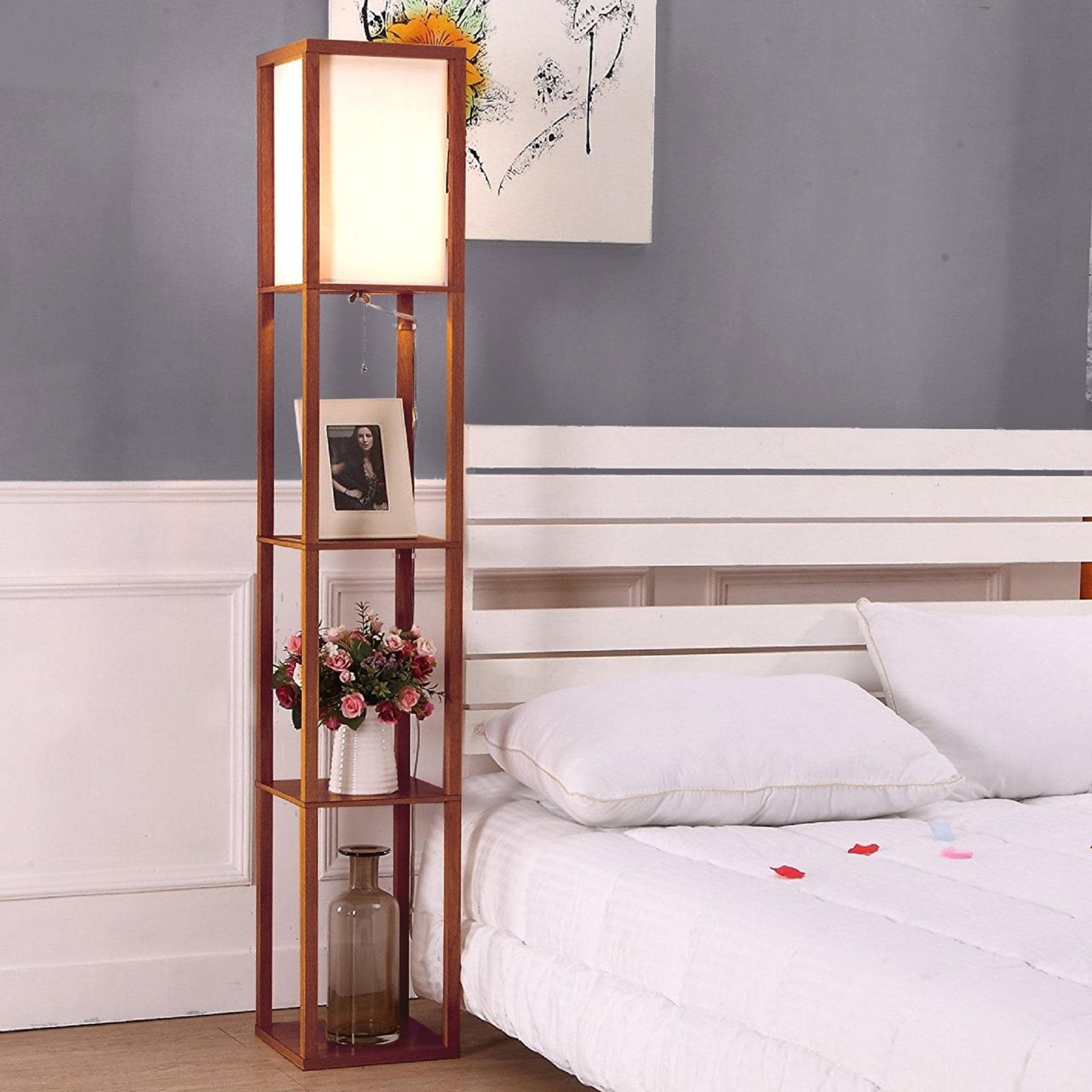 Brightech maxwell led shelf online floor lamp modern