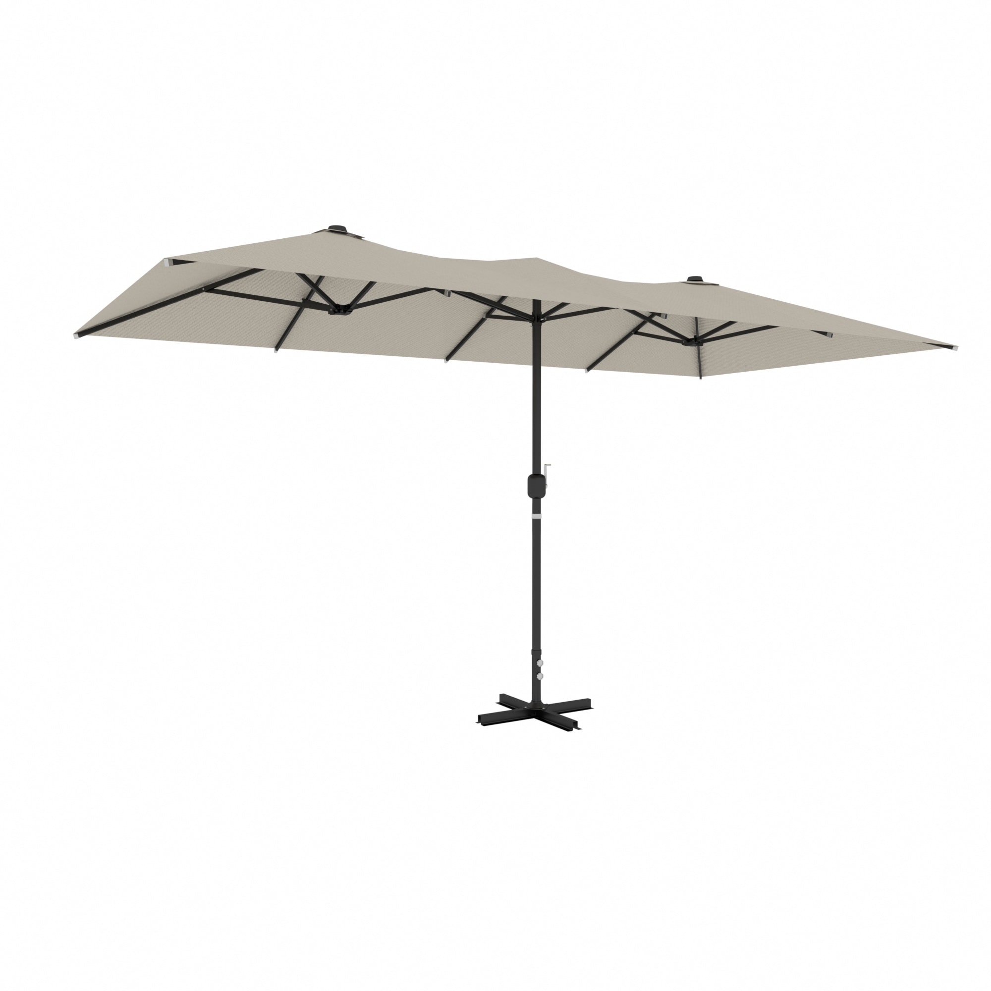 ALAULM LS-MIDUBR-SAND 10.6-ft Iron Brown No-tilt Garden Patio Umbrella with Base