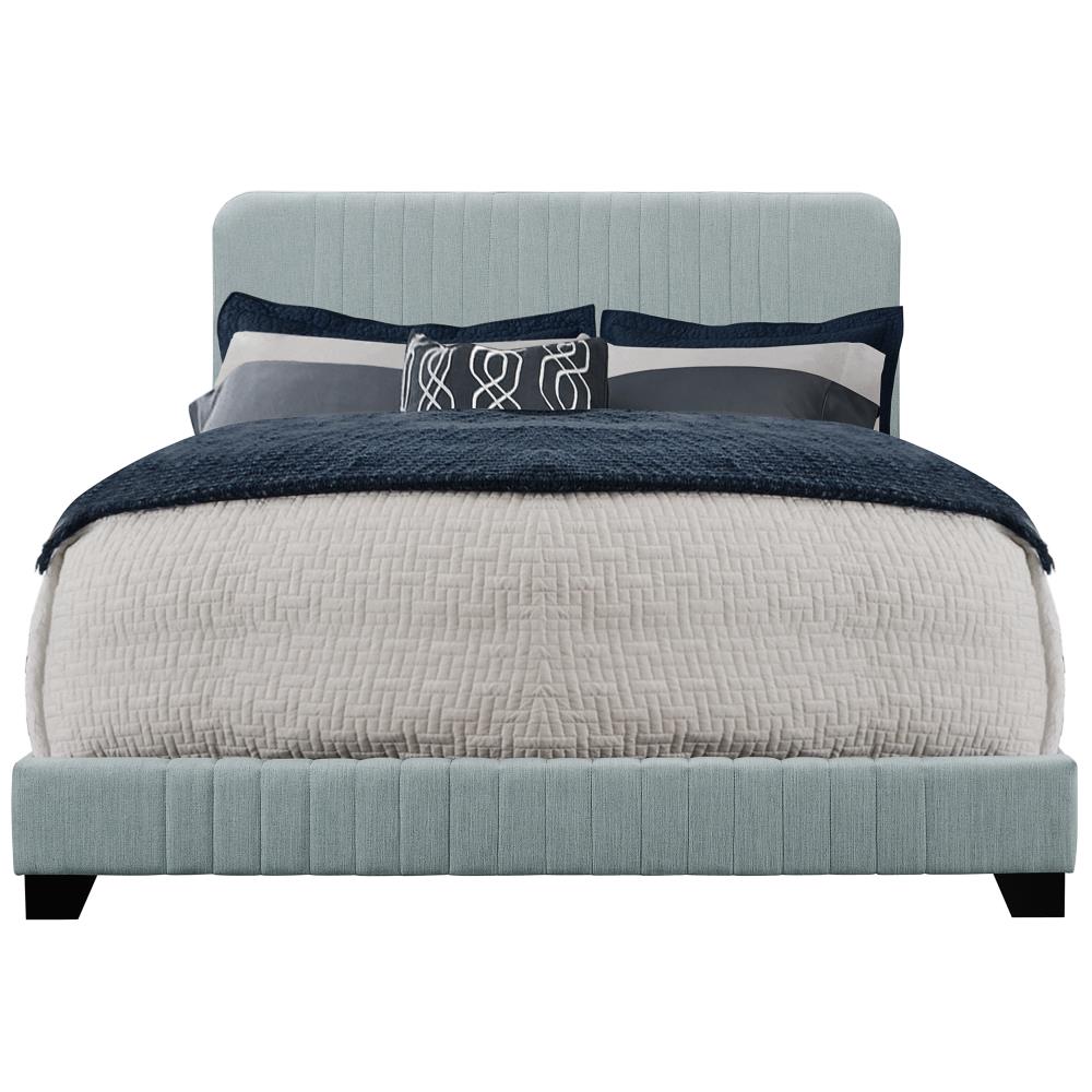 HomeFare DS-D121-291-526 Blue Queen Wood Upholstered Bed