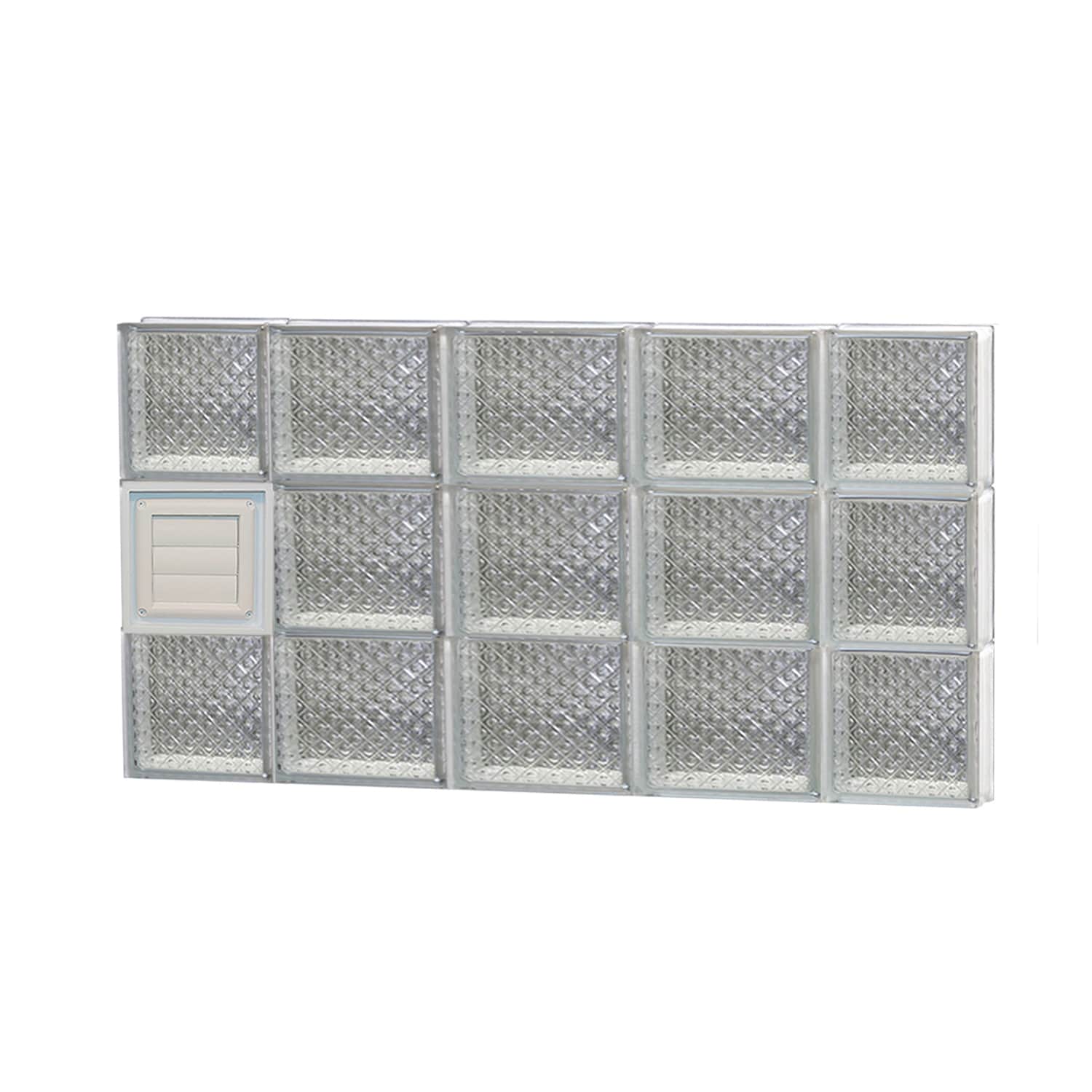 REDI2SET D3618DP Diamond Glass 34-3/4-in x 17-1/4-in Frameless Replacement Dryer vent Glass Block Window