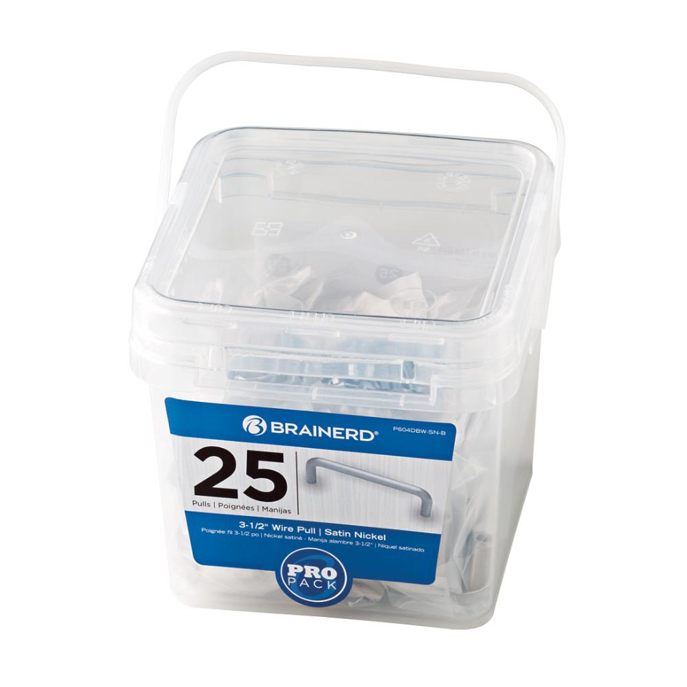 Brainerd P604DBW-SN-B Wire 3-1/2-in , 89mm Center to Center Satin Nickel Cylindrical Handle 25 -Pack