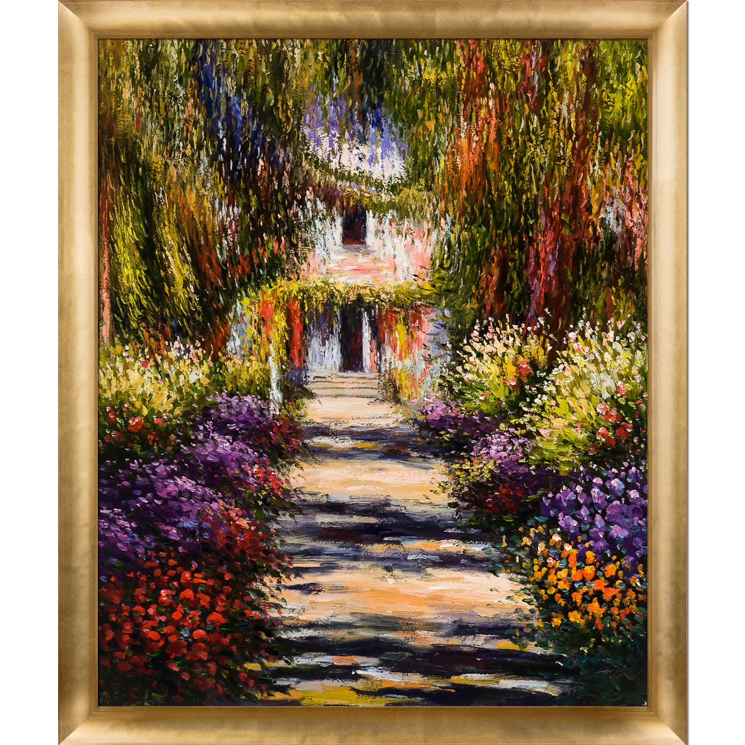 Giverny Claude Monet Framed, Monet Painting Garden Path At Giverny