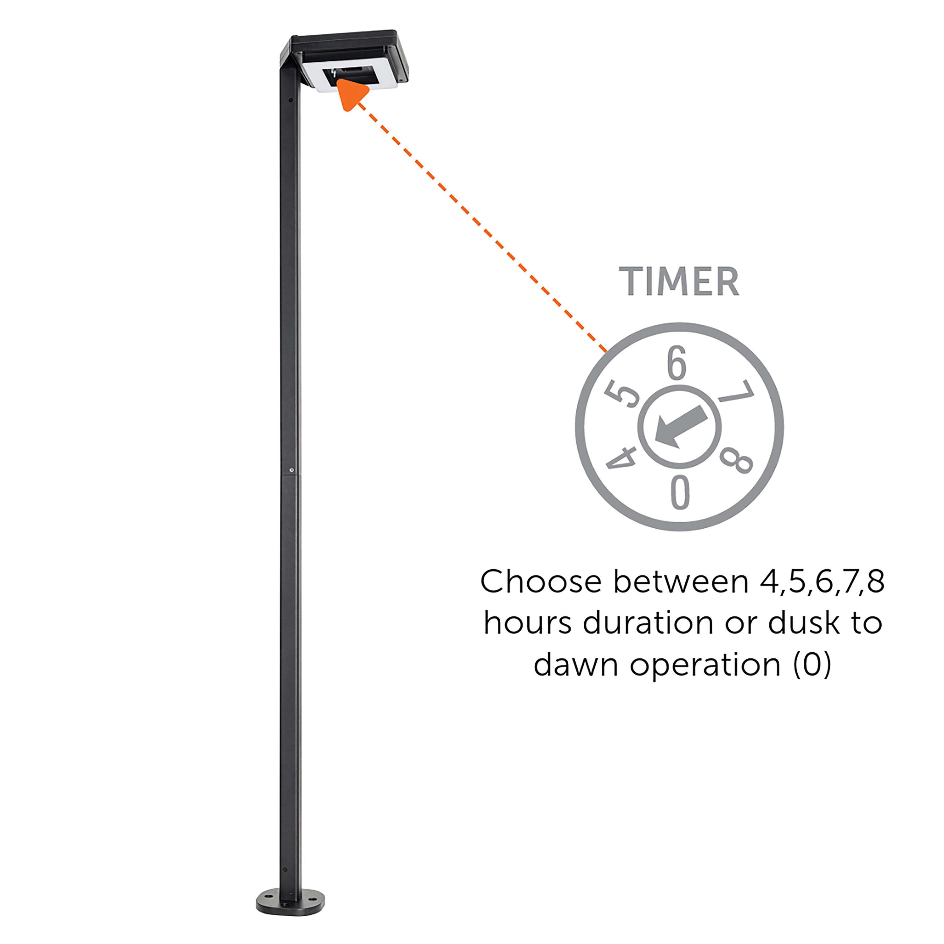 Contemporary Black Aluminum 99" LED Solar Lamp Post
