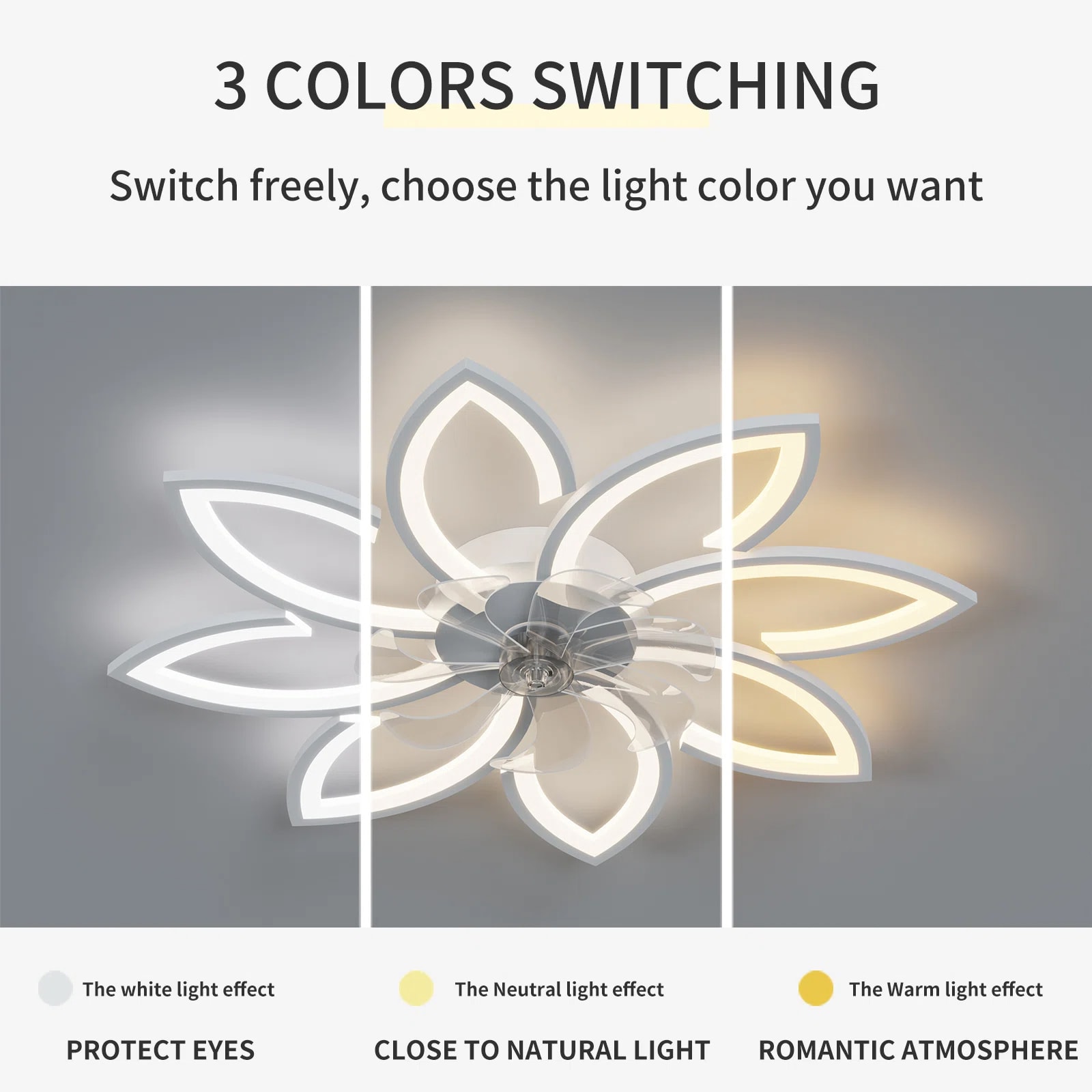 Yardreeze 35.4-in White Color-changing Integrated LED Indoor Flush ...