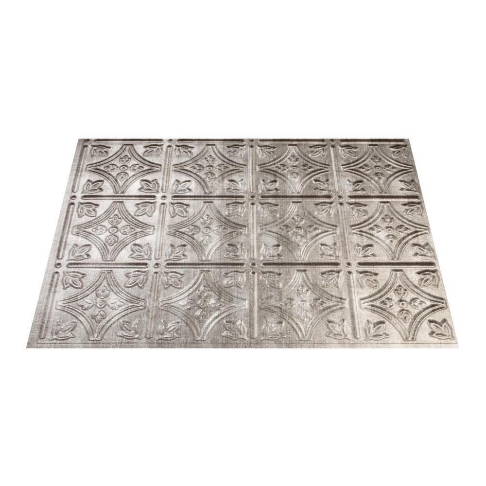 Cross Hatch Silver Backsplash Panels