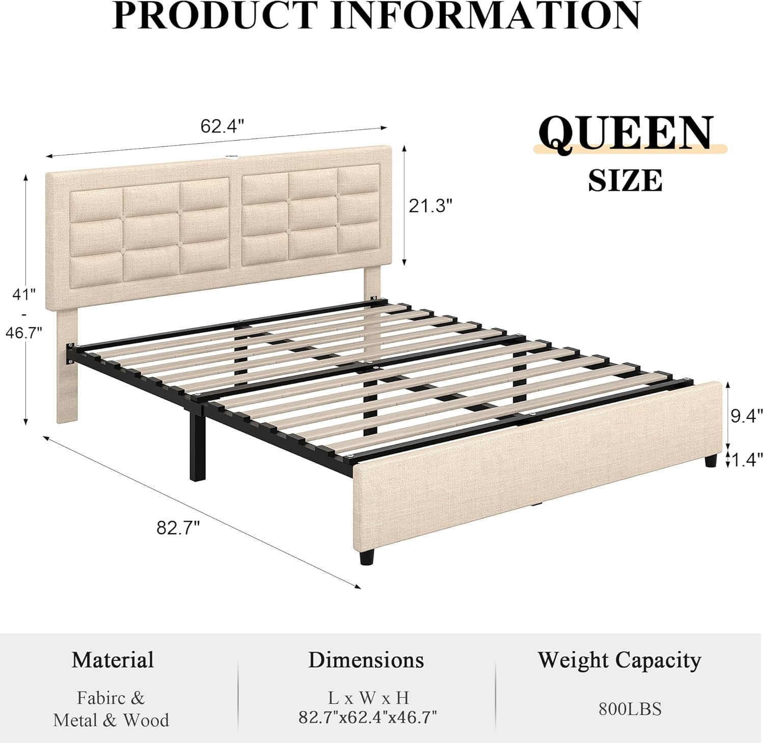 Vecelo LOE-RQ01-USB-BGE beds - View #3