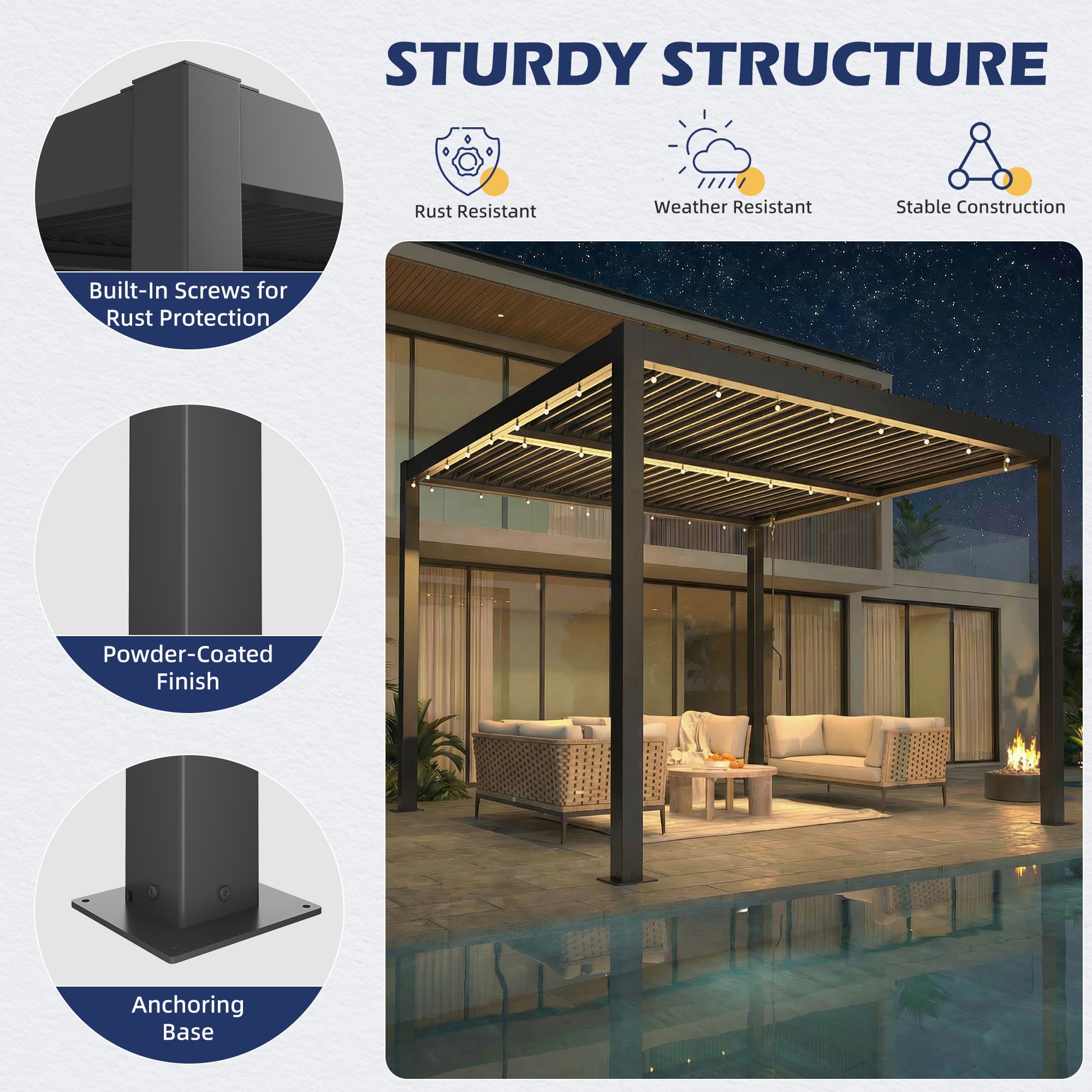 U-HOMY WQ-260BK-SG Pergolas-2 - View #4