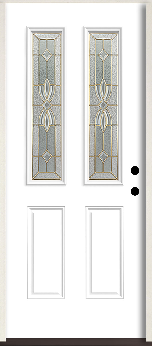 RELIABILT LO964236 Laurel 36-in x 80-in x 4-5/8-in Fiberglass Twin lite Left-hand inswing Modern White Paint Painted Prehung Front Door Insulating core