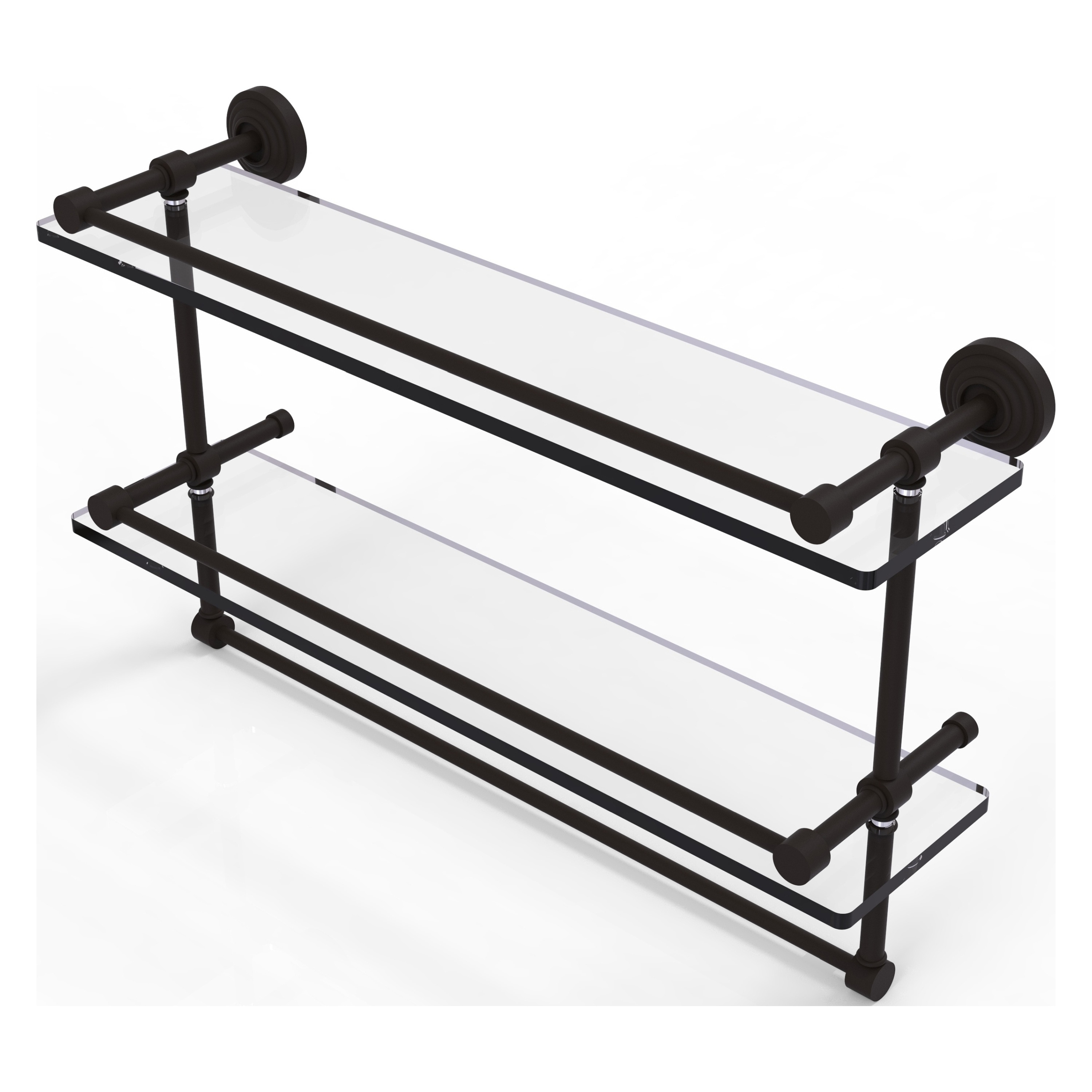 Allied Brass WP-2TB/22-GAL-ORB Waverly Place Oil-rubbed Bronze 2 -Tier Wall mount Bathroom Shelf ( 22-in x 12-in x 5-in )