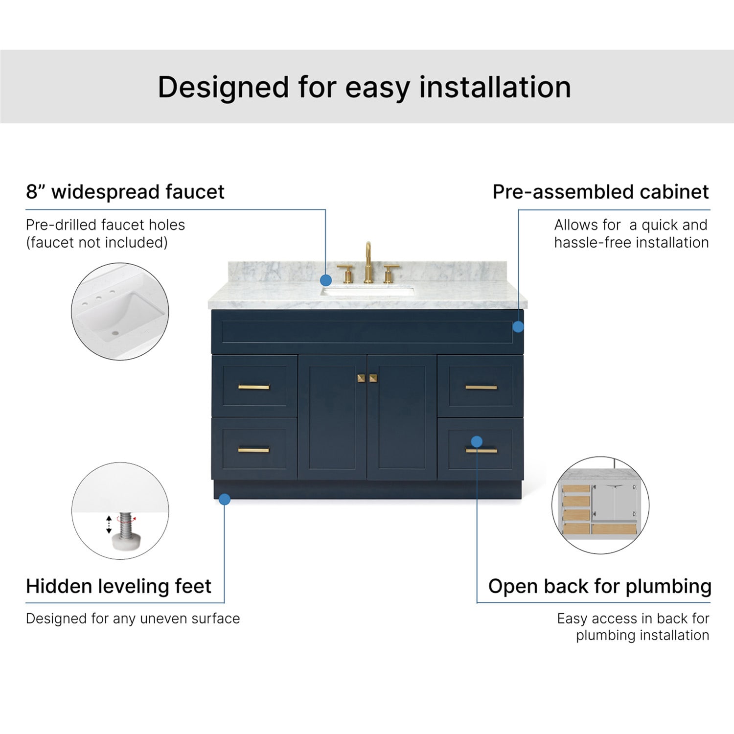 ARIEL F055SCWRVOMNB Bath-Vanity-Combo - View #7