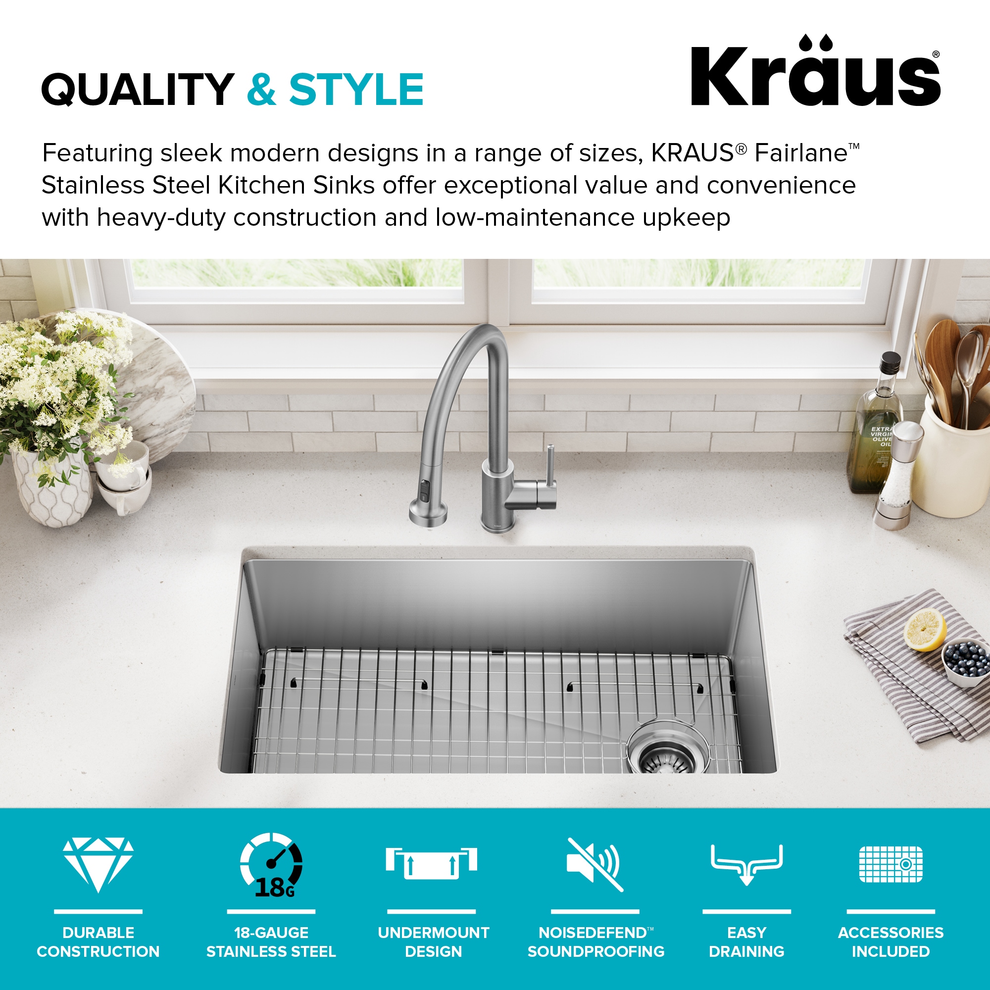 Kraus KHU640-33 Kitchen-Sinks - View #4