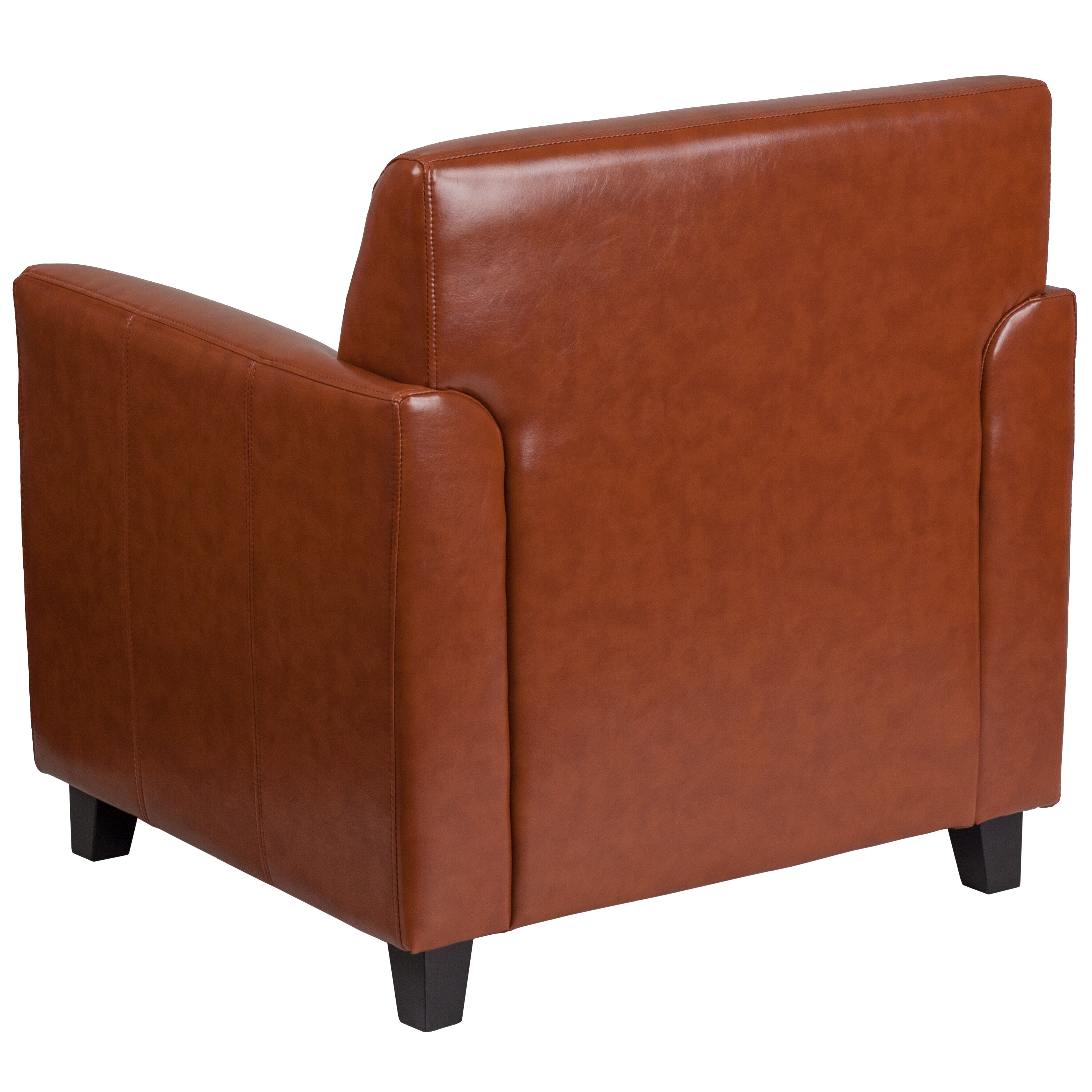 Cognac LeatherSoft Modern Reception Chair with Hardwood Frame