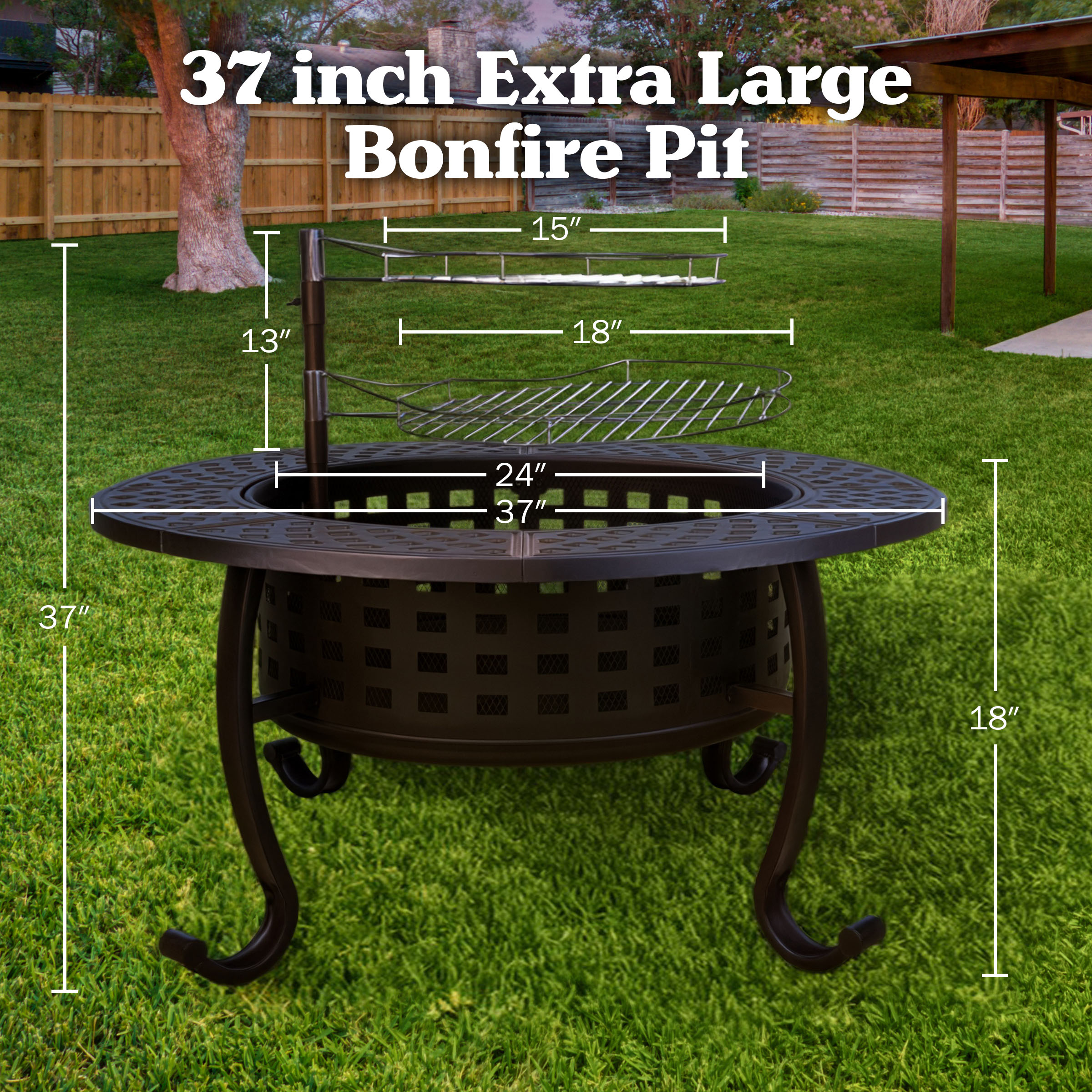 Pure Garden 50-LG1478 Outdoor-Woodburning-Firepits - View #6