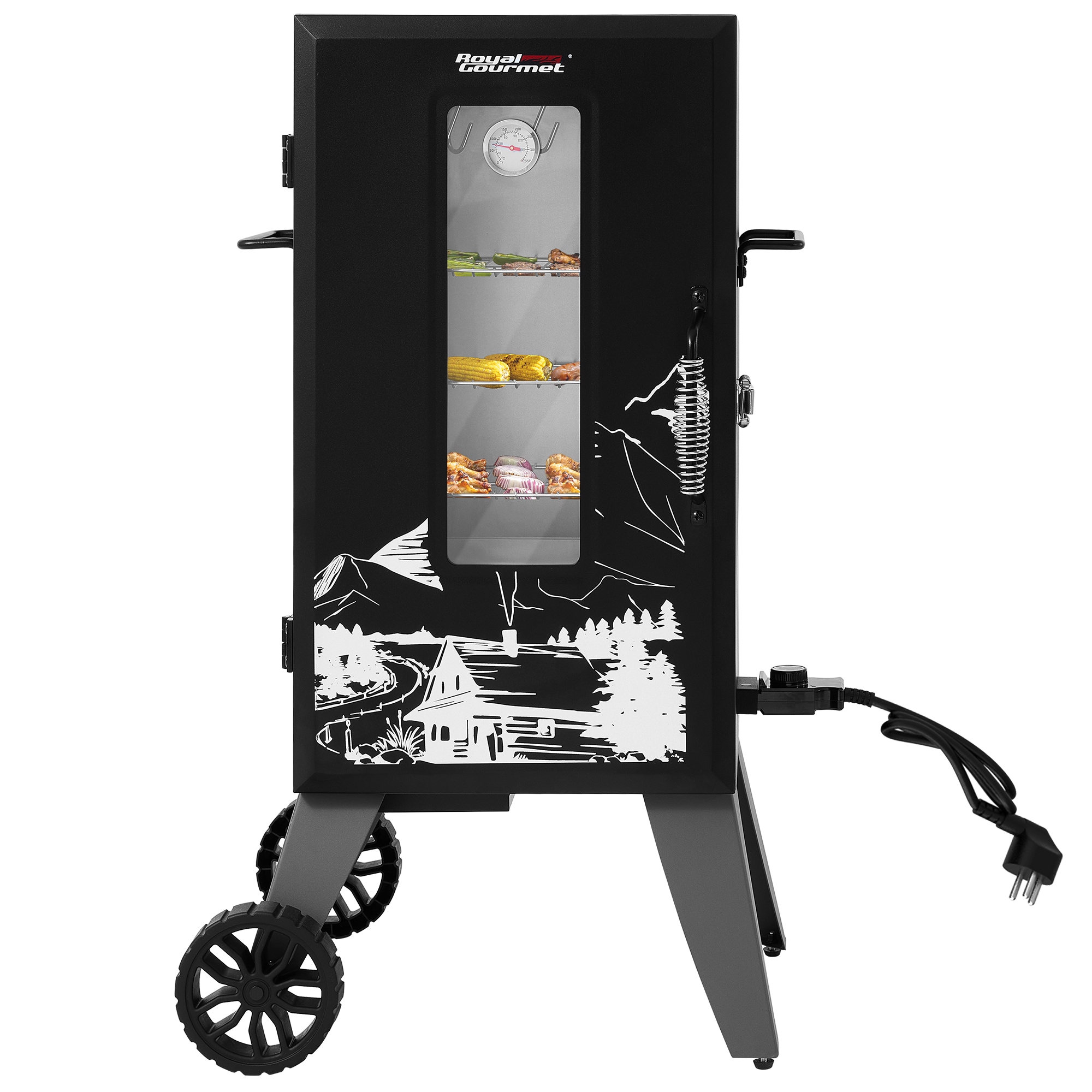 Royal Gourmet SE2806 28-Inch Analog Electric Smoker with 3 Racks 454-Sq. in Black Electric Smoker