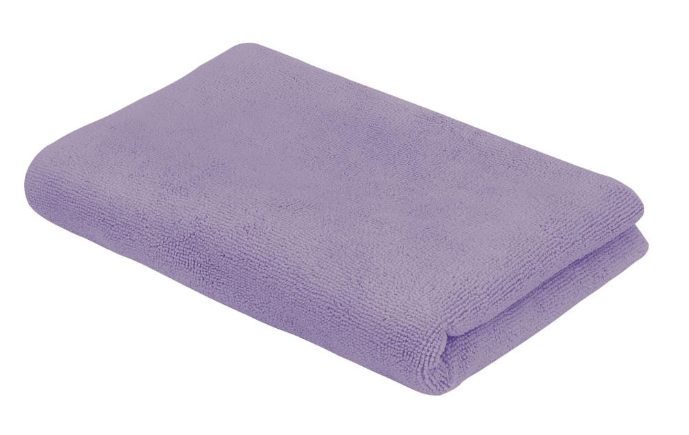 POLYTE Microfiber Hot Yoga Towel Mat with Non-Slip Silicone Grip and Secure  Fit Elastic Straps, 24 x 72 in (Purple)