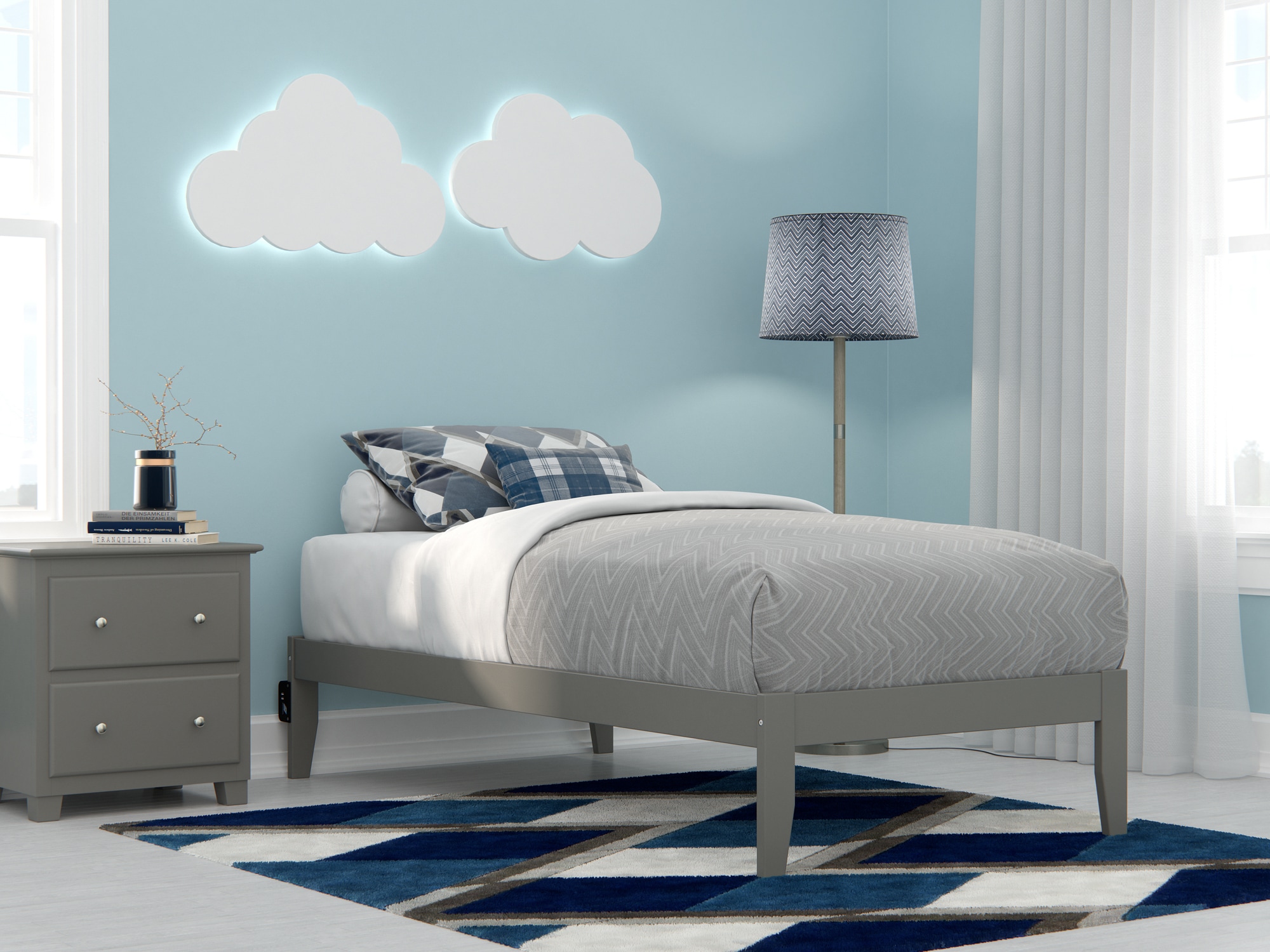 AFI Furnishings AG8010029 Colorado Grey Twin Wood Platform Bed