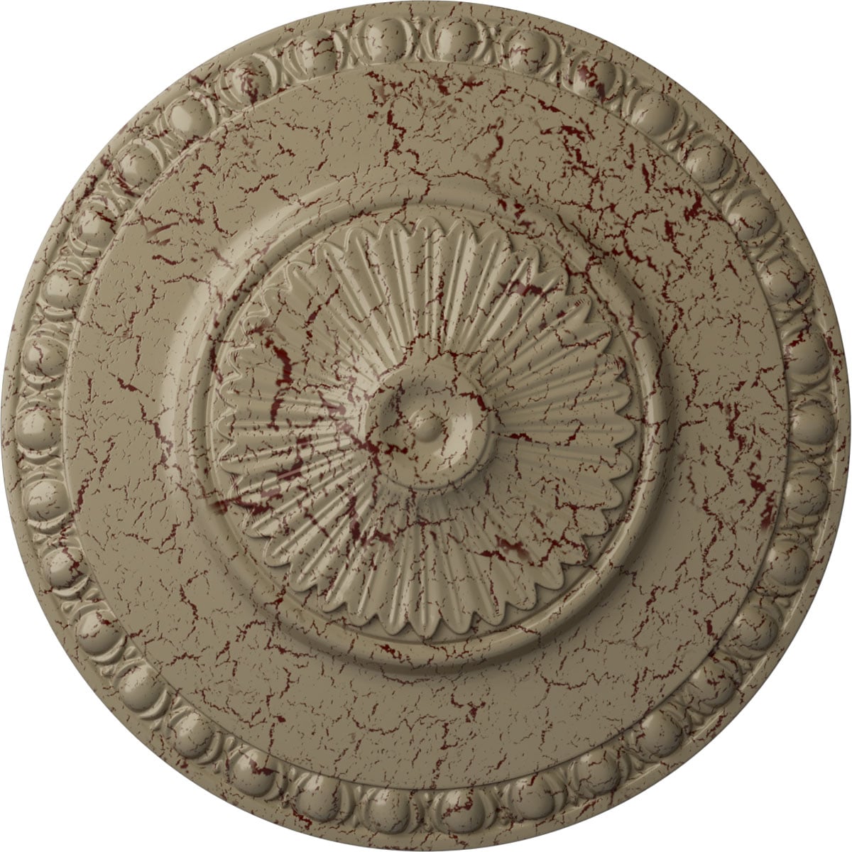 Ekena Millwork CM23LYGDC Lyon 23.5-in W x 23.5-in L Painted Gobi Desert Crackle Polyurethane Whole Ceiling Medallion