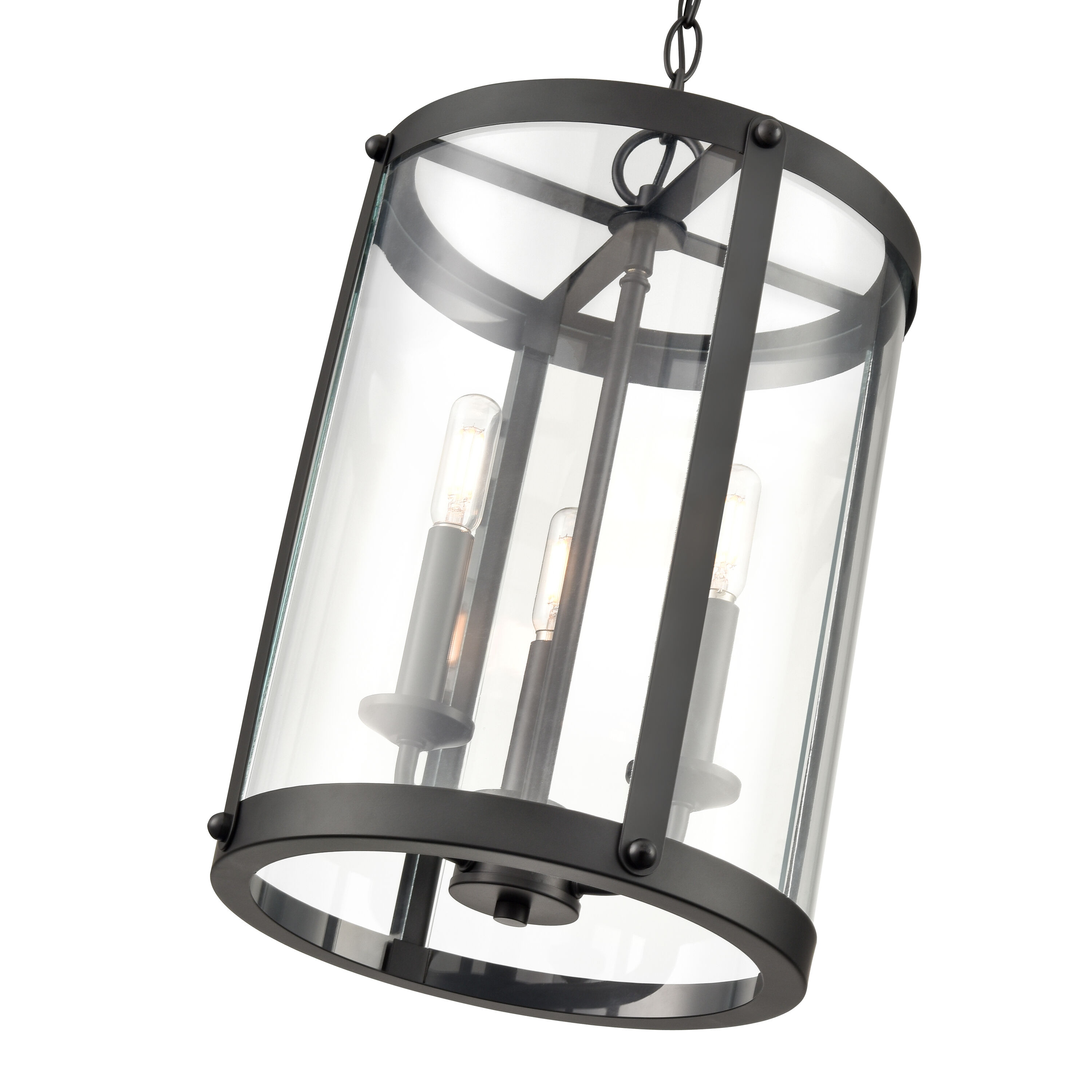 Matte Black Glass Indoor/Outdoor LED Flush Mount Light Fixture