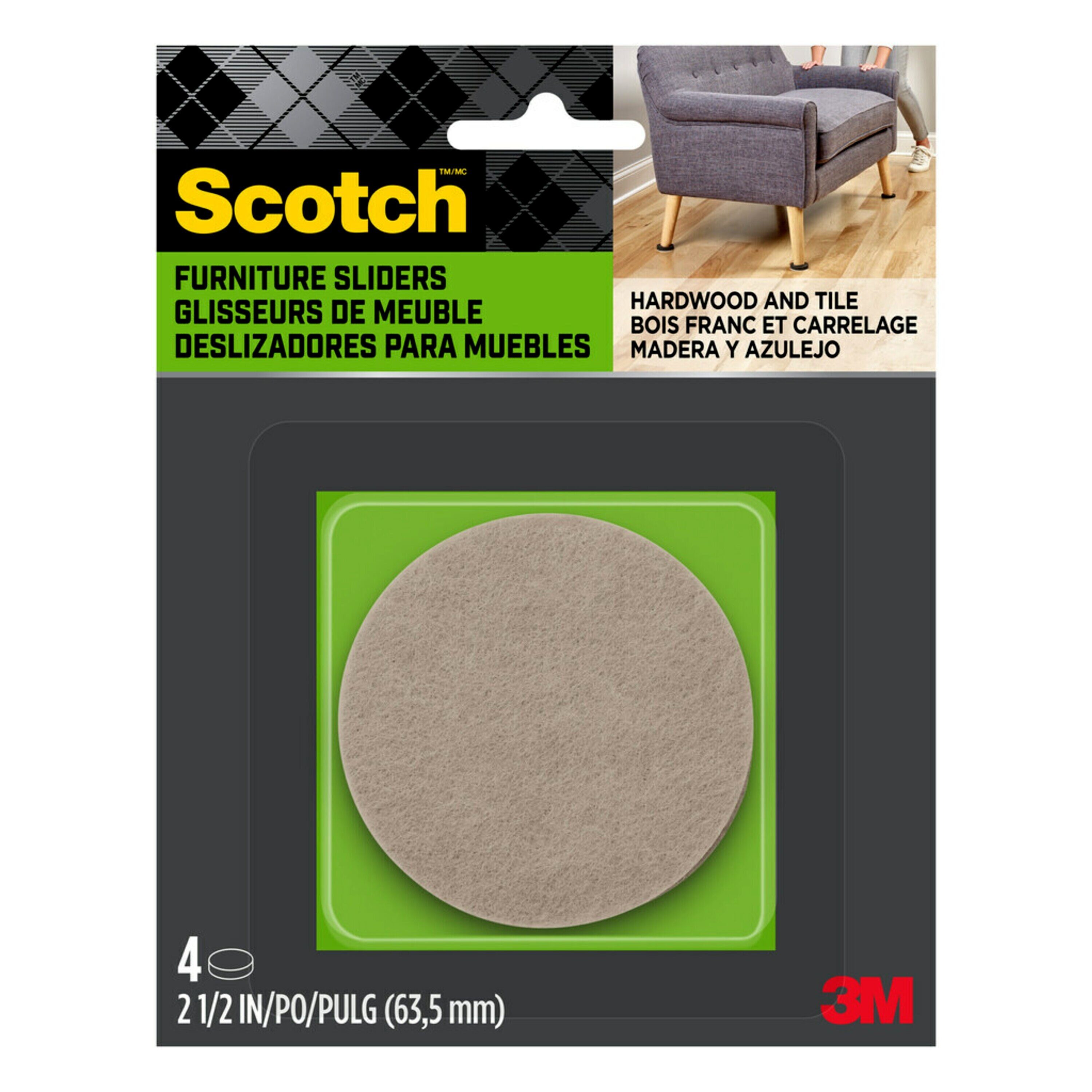 Scotch 4pk Felt Furniture Movers