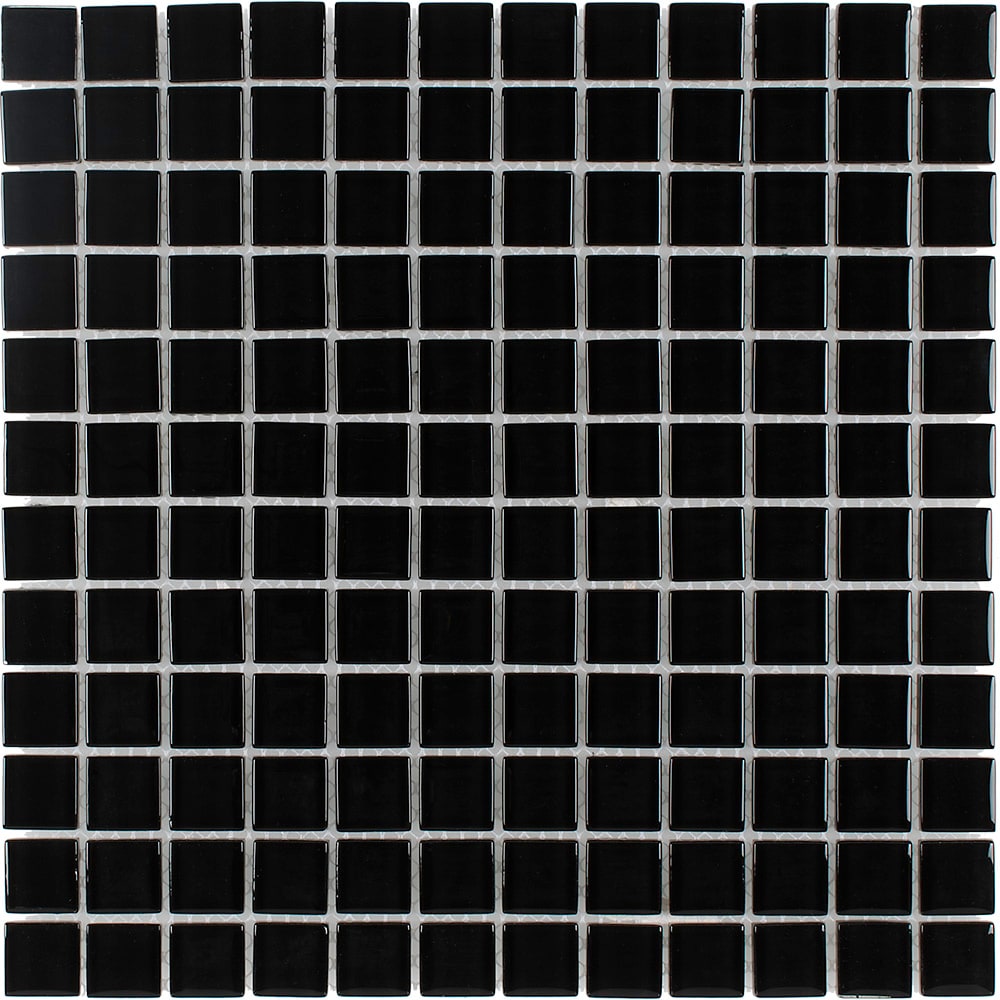 Elida Ceramica CHIGLABR101 Nero 12-in x 12-in Glossy Glass Uniform Squares Wall Tile (0.95-sq. ft/ Piece)
