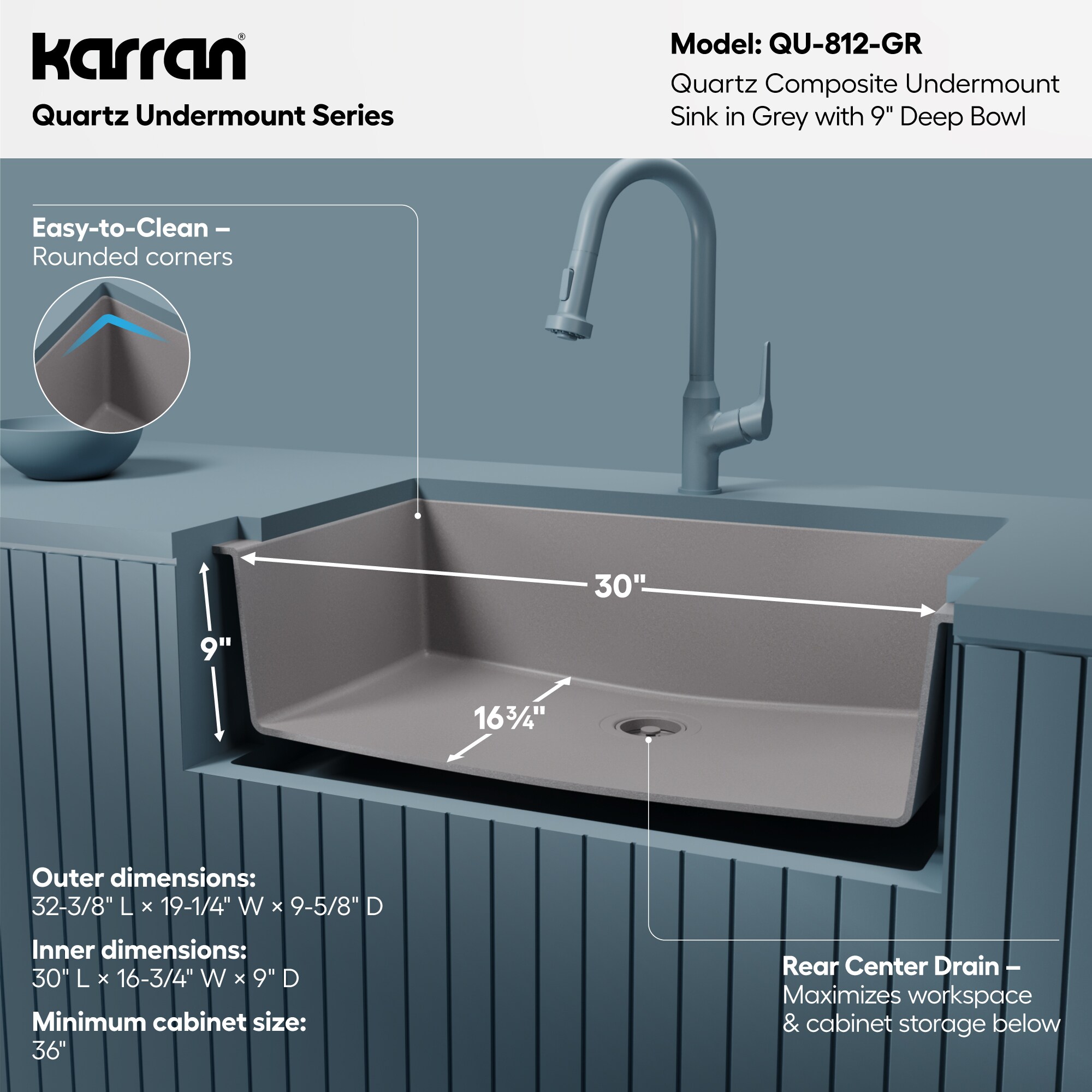 Karran QU-812-GR Kitchen-Sinks - View #7
