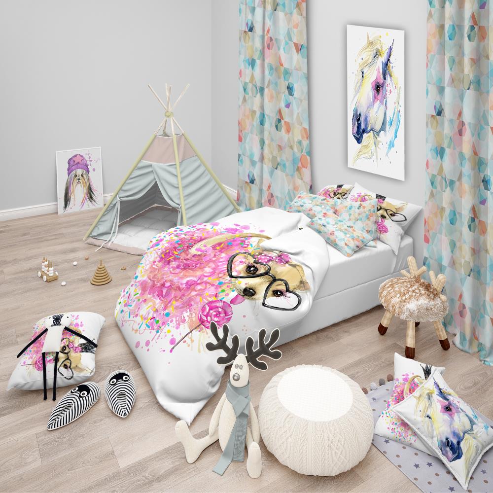 Designart BED13237-T 3 -Piece Pink Twin Duvet cover Set