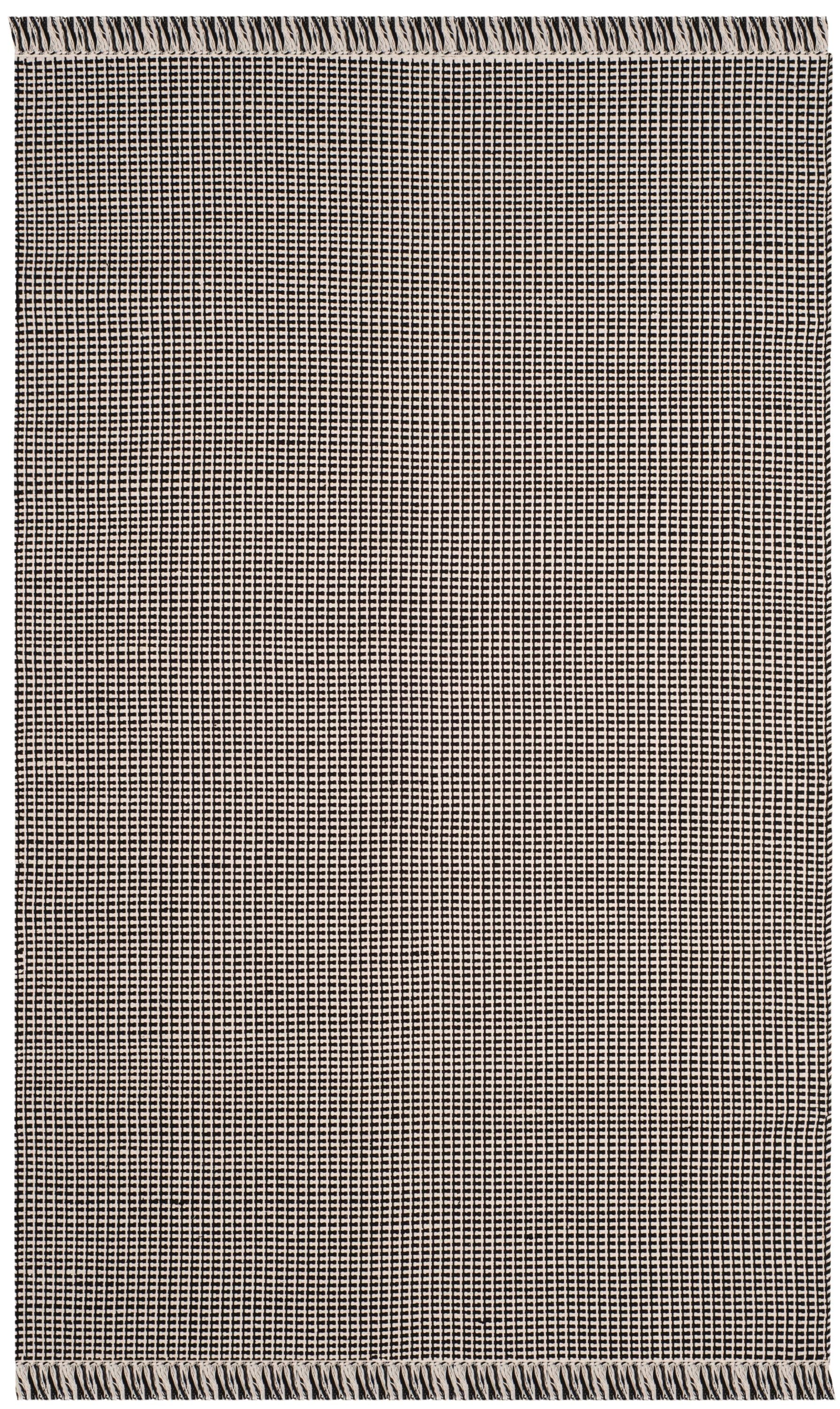Safavieh MTK340D-5 Montauk Noosa 5 x 8 (ft) Cotton Ivory/Black Rectangular Indoor Geometric Coastal Area rug