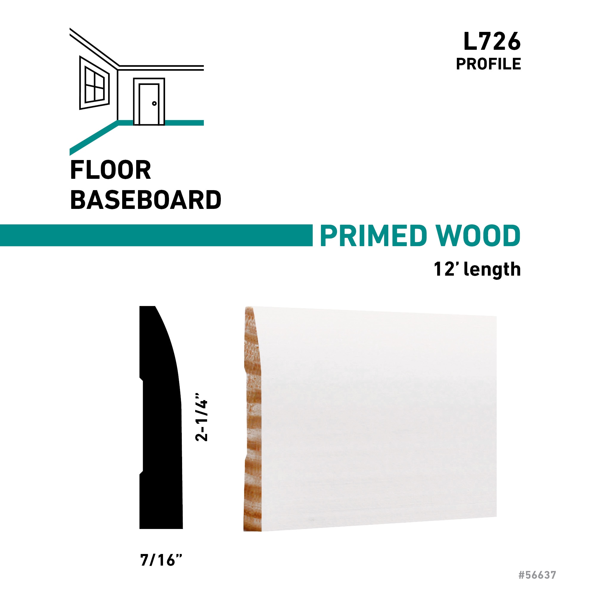 RELIABILT L 72612FJPMD Baseboard-Moulding - View #3